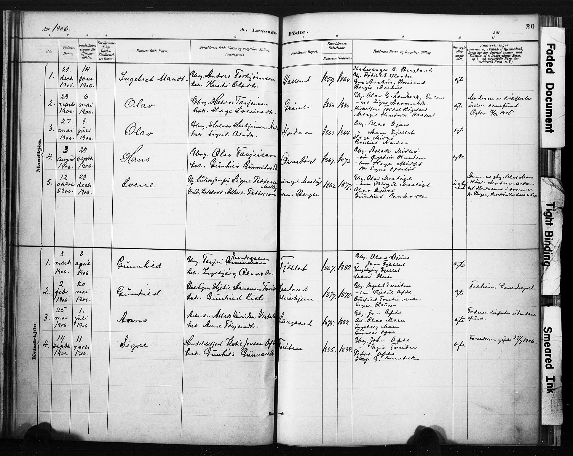Lårdal kirkebøker, SAKO/A-284/F/Fc/L0002: Parish register (official) no. III 2, 1887-1906, p. 30