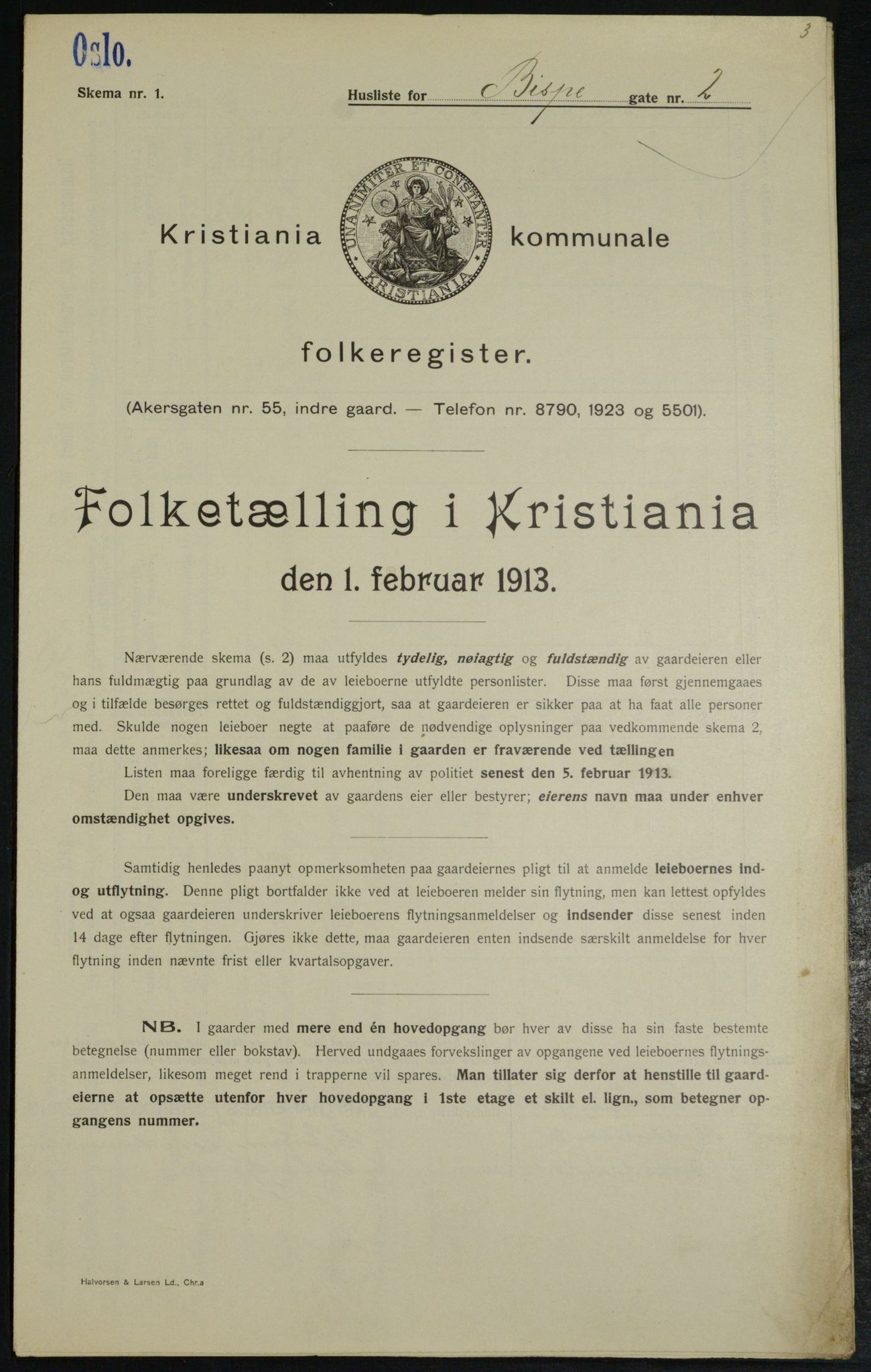 OBA, Municipal Census 1913 for Kristiania, 1913, p. 5210