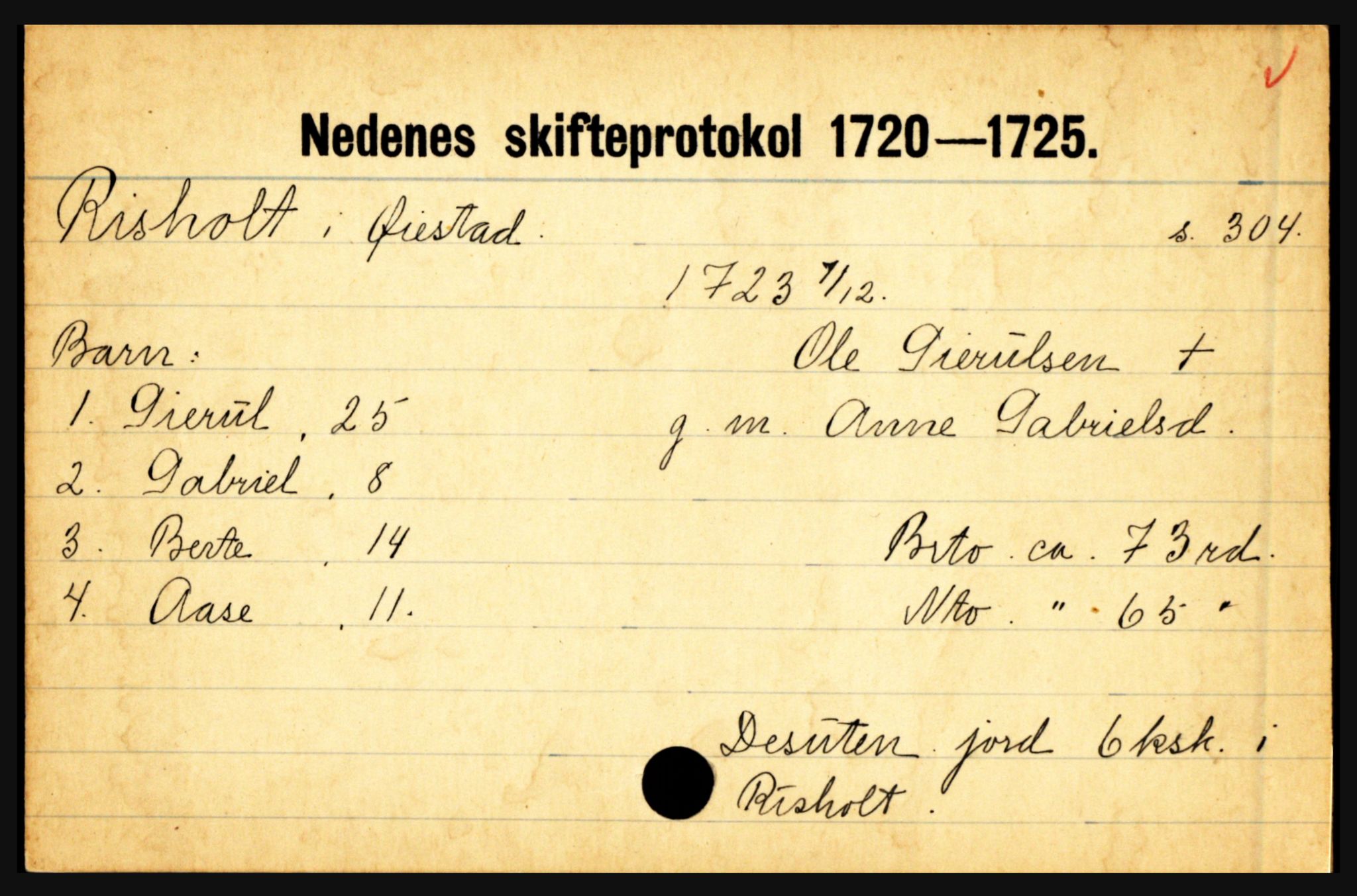 Nedenes sorenskriveri før 1824, AV/SAK-1221-0007/H, p. 23847