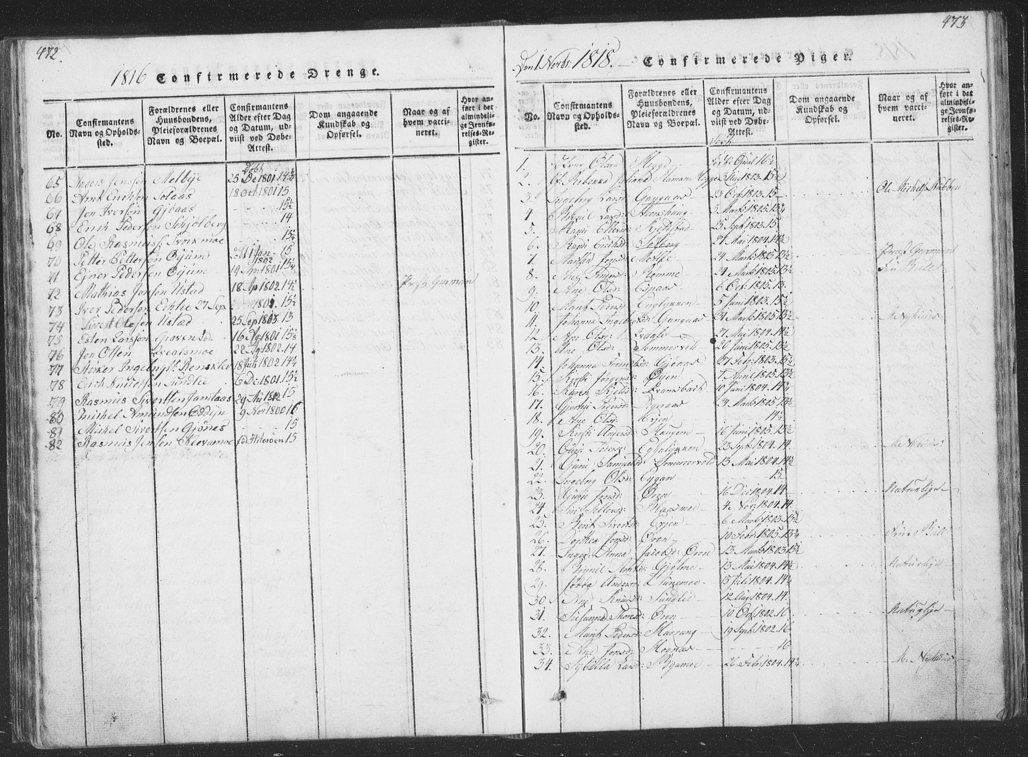Ministerialprotokoller, klokkerbøker og fødselsregistre - Sør-Trøndelag, SAT/A-1456/668/L0816: Parish register (copy) no. 668C05, 1816-1893, p. 472-473