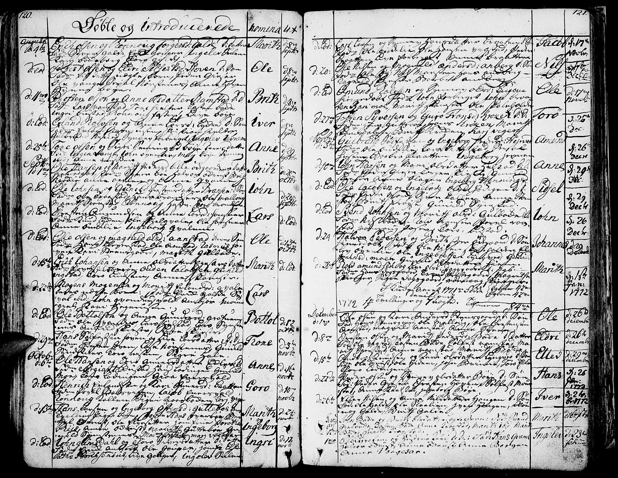 Lom prestekontor, SAH/PREST-070/K/L0002: Parish register (official) no. 2, 1749-1801, p. 120-121