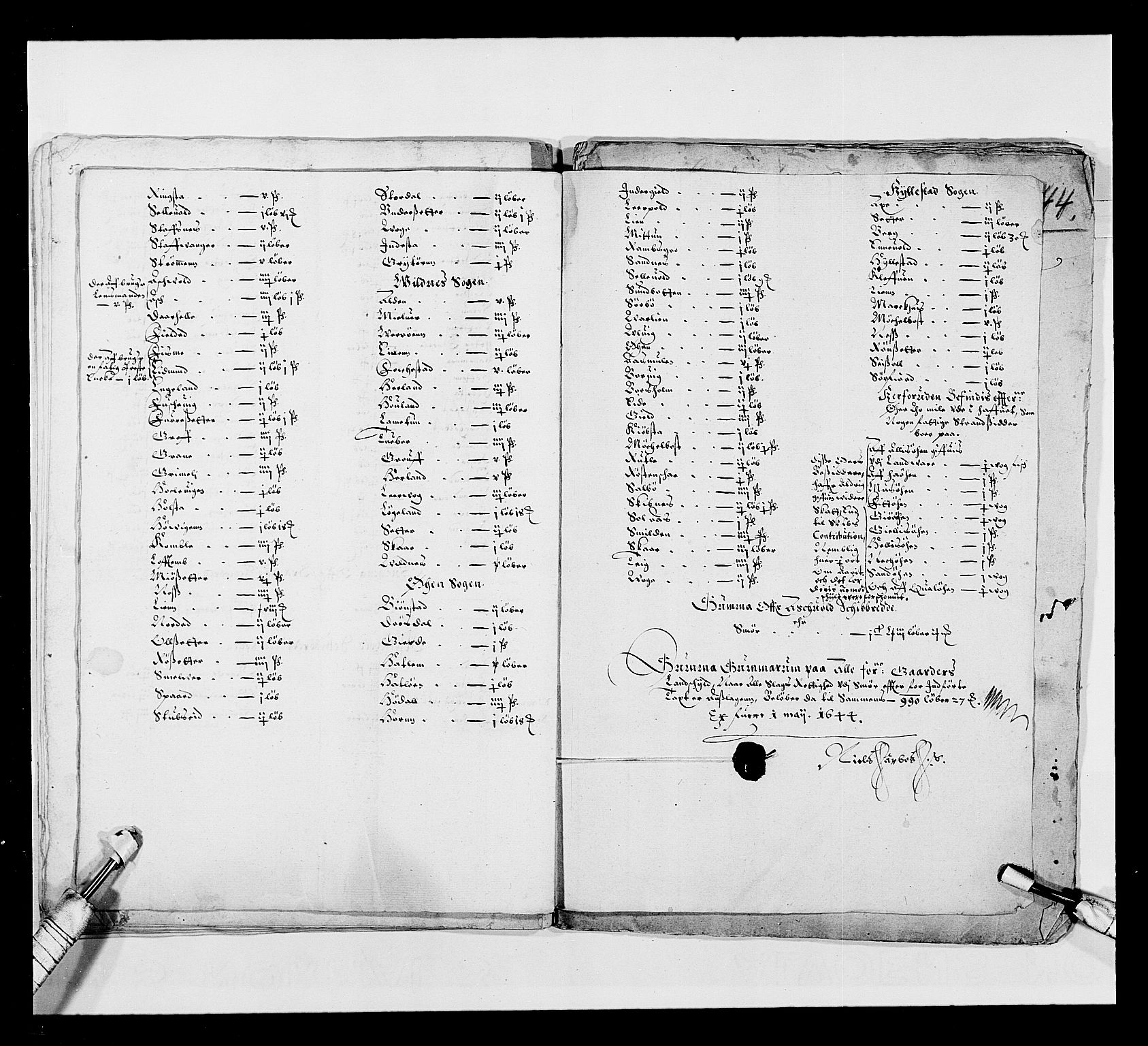 Stattholderembetet 1572-1771, RA/EA-2870/Ek/L0024/0001: Jordebøker 1633-1658: / Jordebøker for Bergenhus len, 1644, p. 48