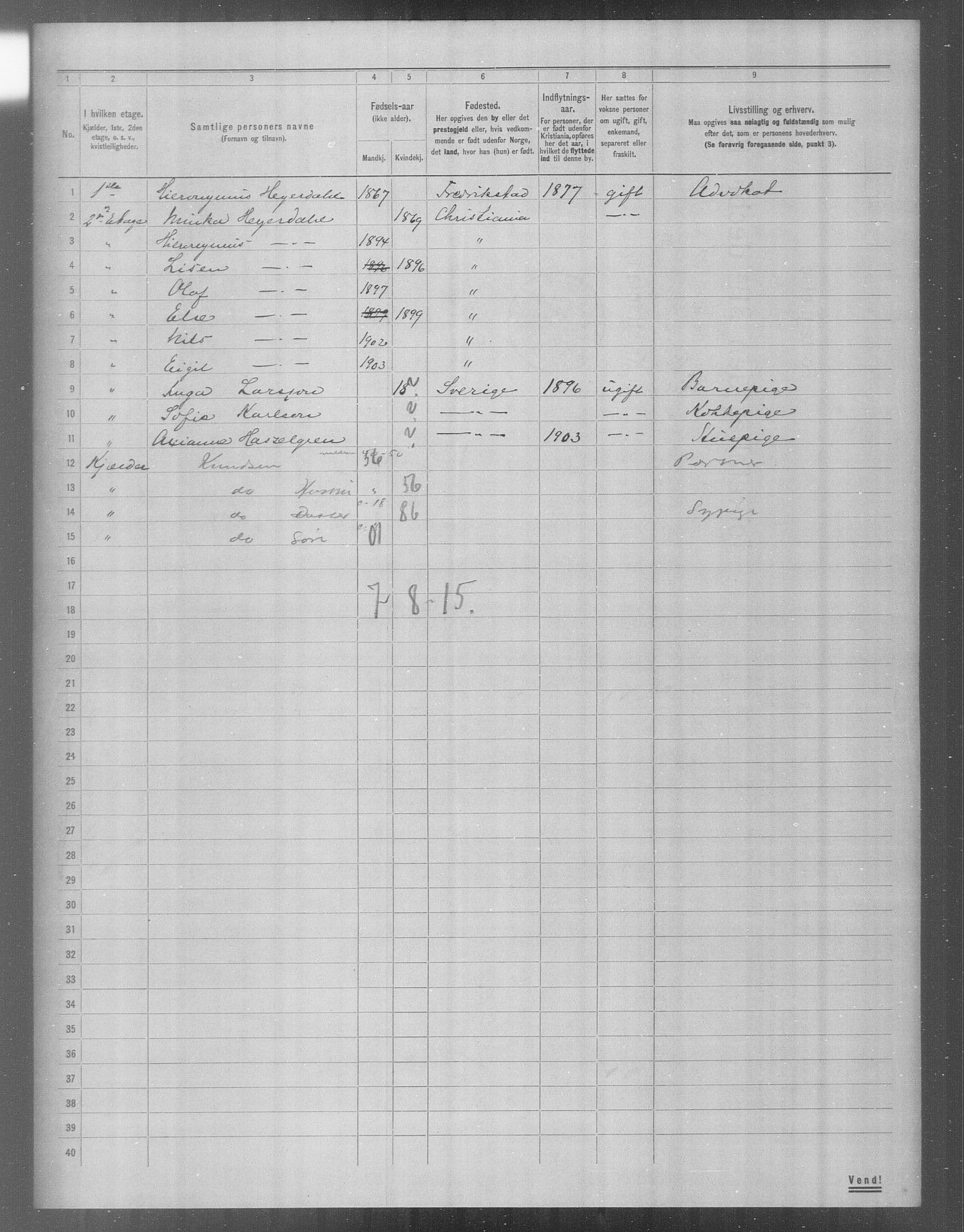 OBA, Municipal Census 1904 for Kristiania, 1904, p. 21049