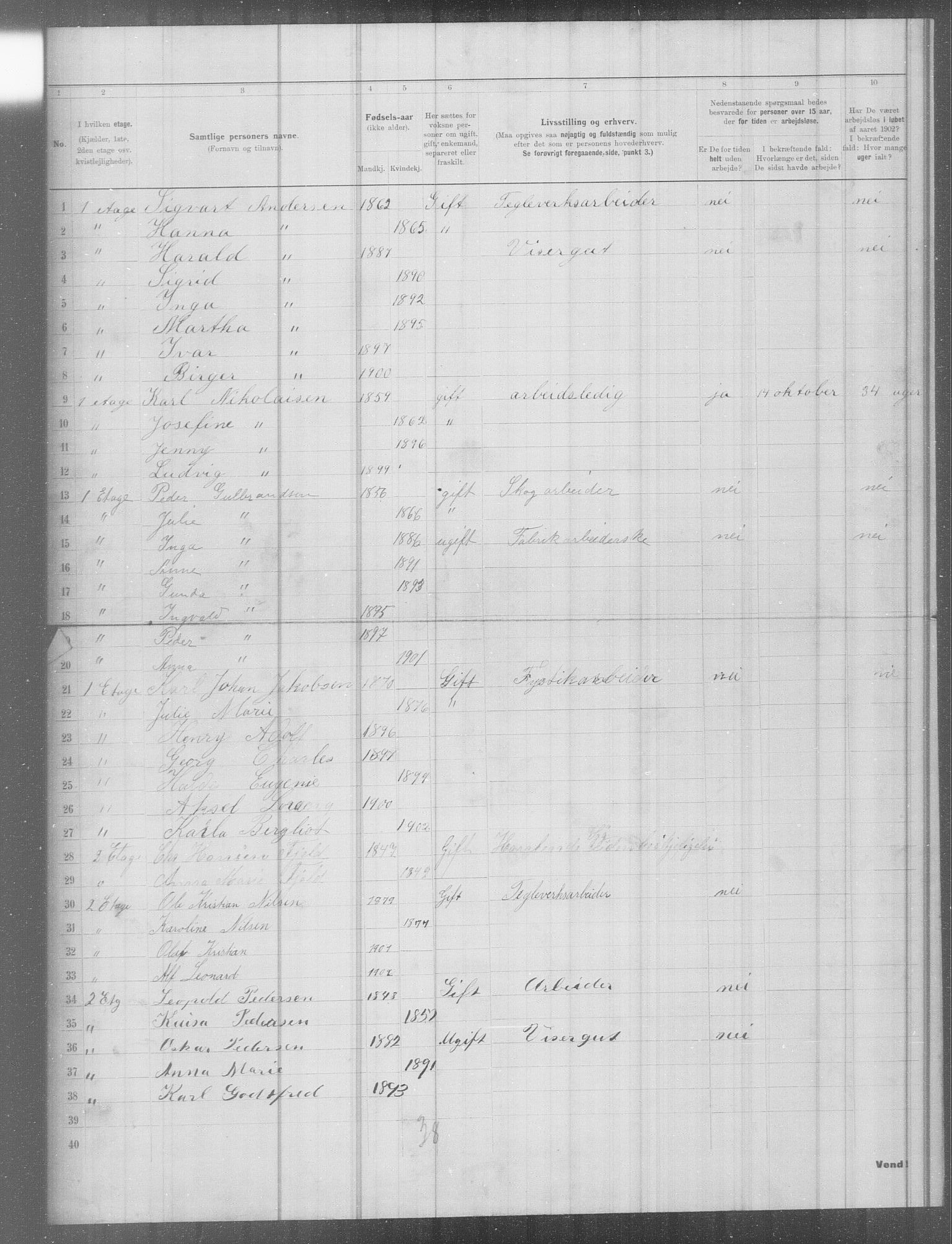 OBA, Municipal Census 1902 for Kristiania, 1902, p. 7031