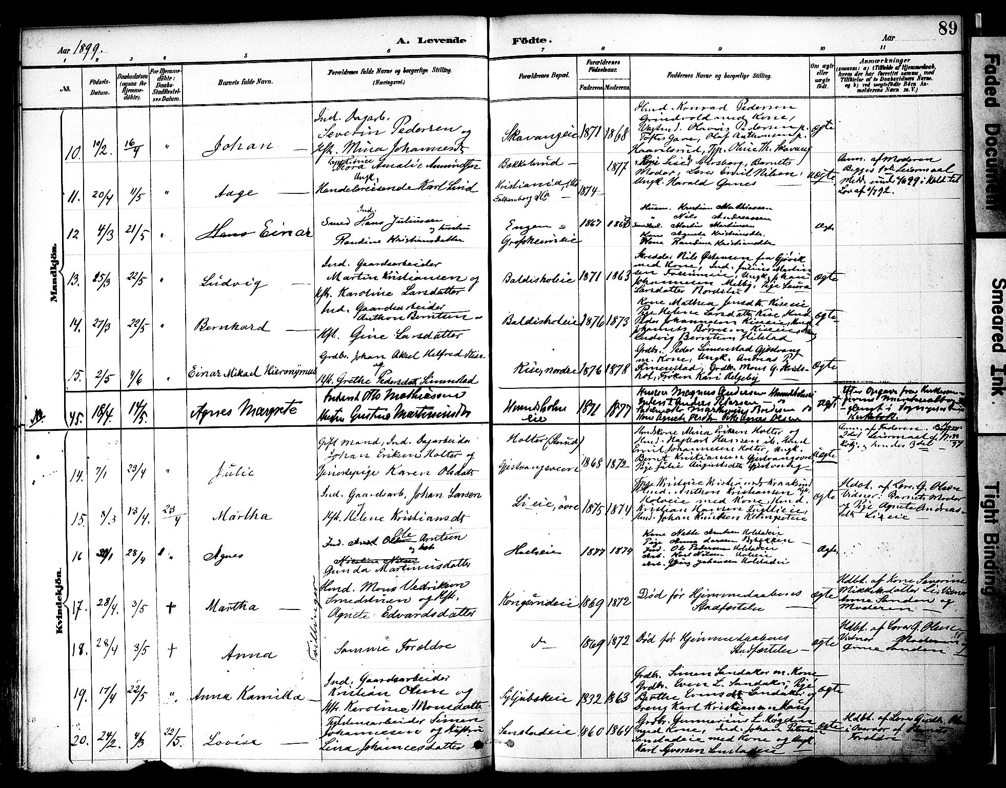 Nes prestekontor, Hedmark, AV/SAH-PREST-020/K/Ka/L0009: Parish register (official) no. 9, 1887-1905, p. 89