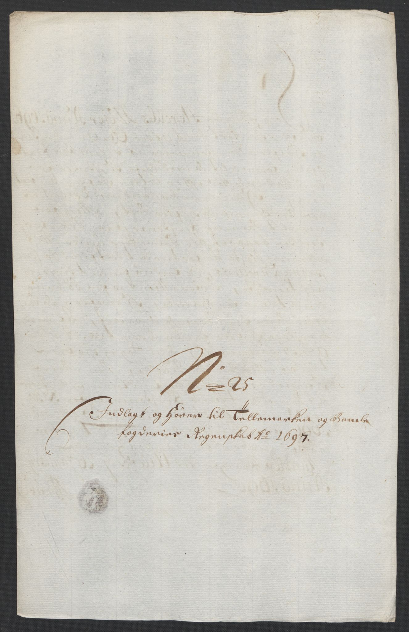 Rentekammeret inntil 1814, Reviderte regnskaper, Fogderegnskap, RA/EA-4092/R36/L2097: Fogderegnskap Øvre og Nedre Telemark og Bamble, 1697, p. 213