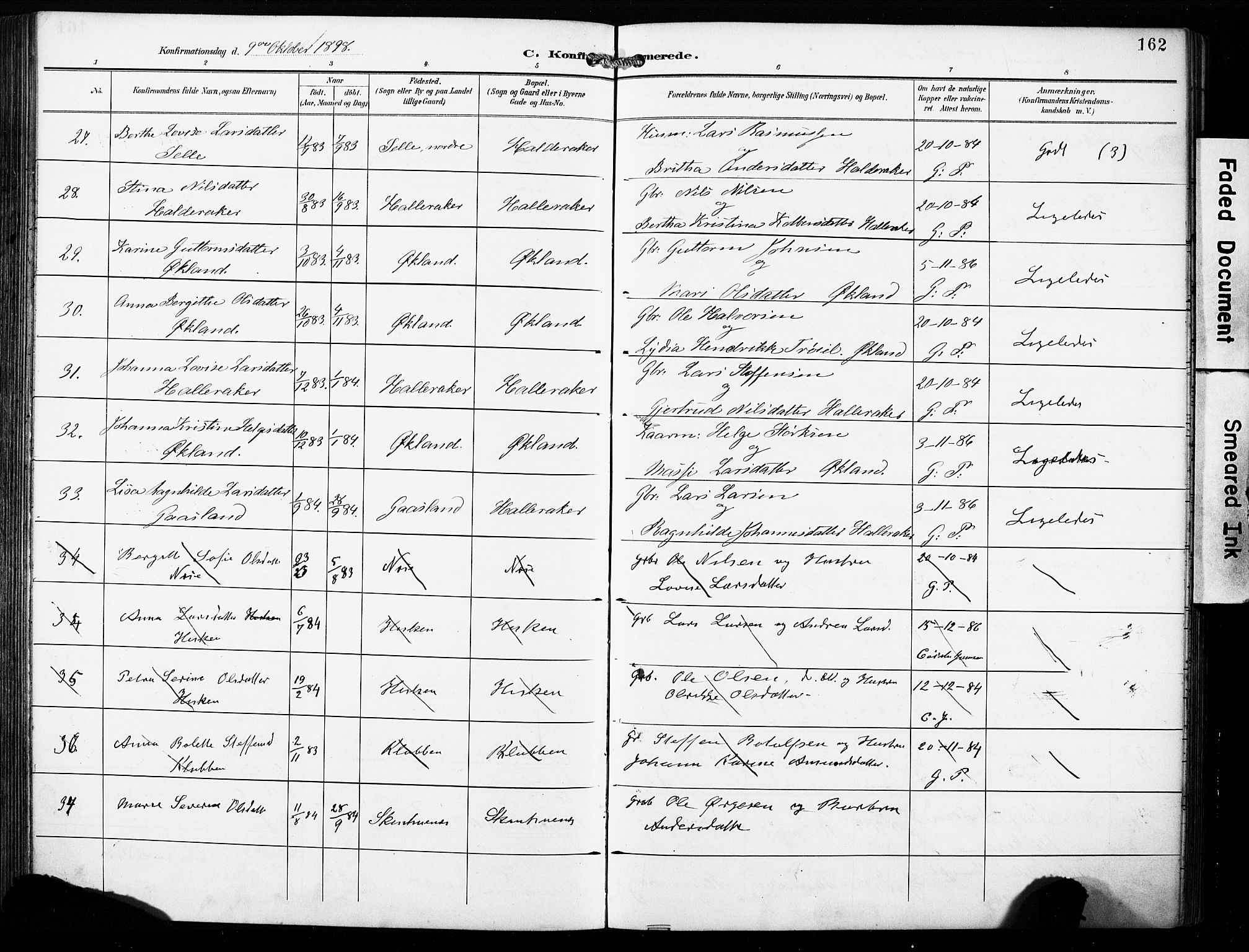 Finnås sokneprestembete, AV/SAB-A-99925/H/Ha/Haa/Haac/L0002: Parish register (official) no. C 2, 1895-1904, p. 162