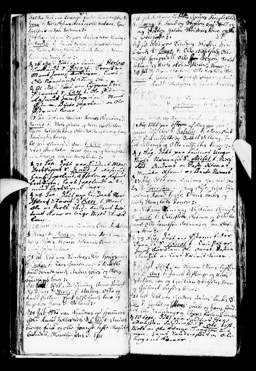 Lindås Sokneprestembete, SAB/A-76701/H/Haa: Parish register (official) no. A 1, 1699-1746, p. 37