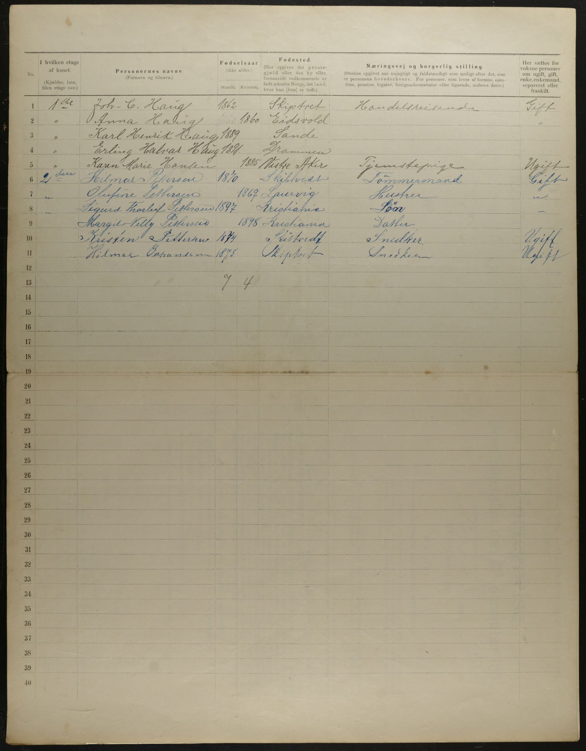 OBA, Municipal Census 1901 for Kristiania, 1901, p. 10938