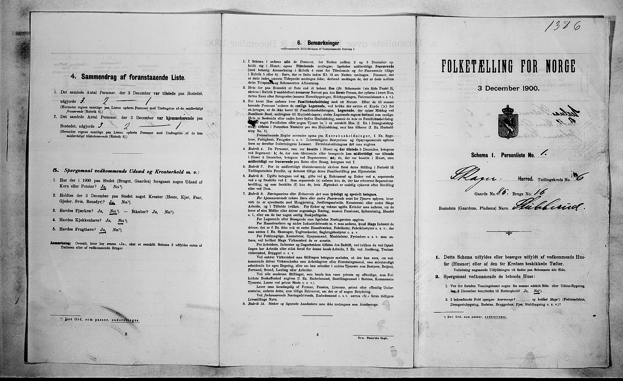 RA, 1900 census for Skoger, 1900, p. 994