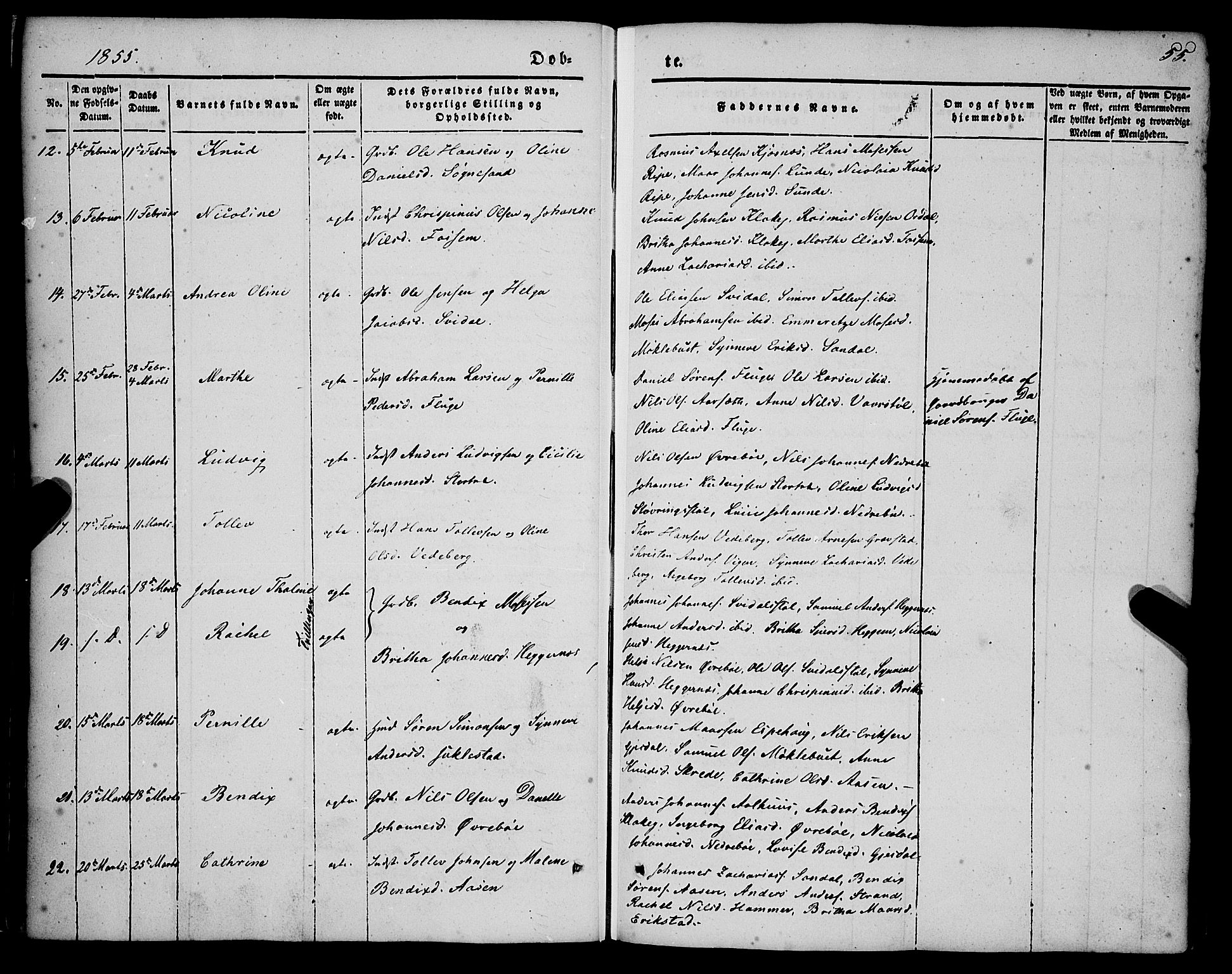Jølster sokneprestembete, SAB/A-80701/H/Haa/Haaa/L0010: Parish register (official) no. A 10, 1847-1865, p. 55
