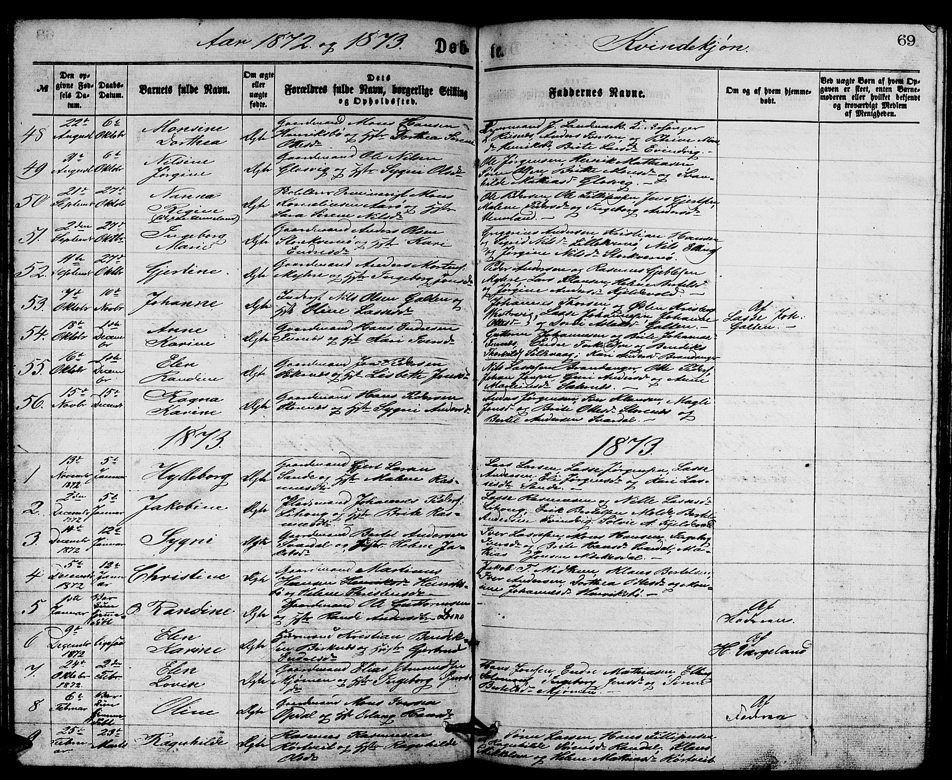 Gulen sokneprestembete, AV/SAB-A-80201/H/Hab/Habb/L0002: Parish register (copy) no. B 2, 1867-1883, p. 69