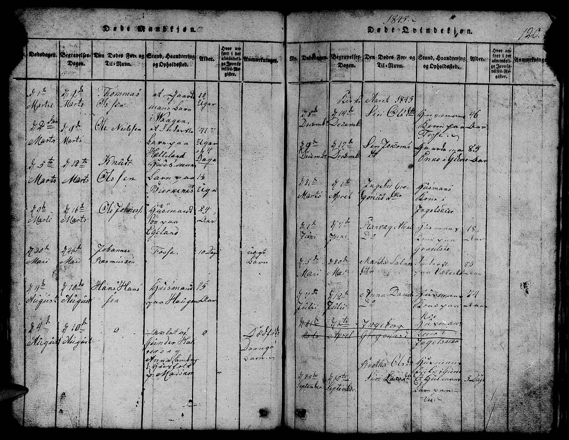Etne sokneprestembete, SAB/A-75001/H/Hab: Parish register (copy) no. B 1, 1815-1850, p. 120