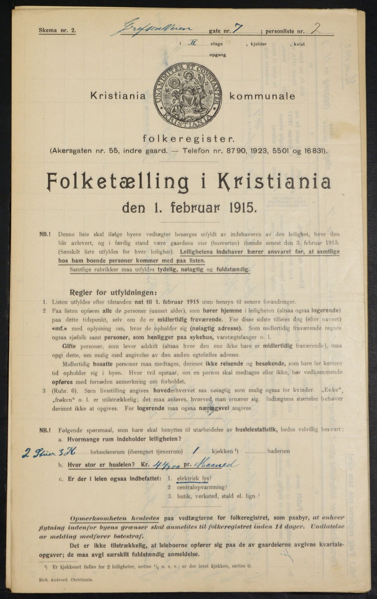 OBA, Municipal Census 1915 for Kristiania, 1915, p. 29161