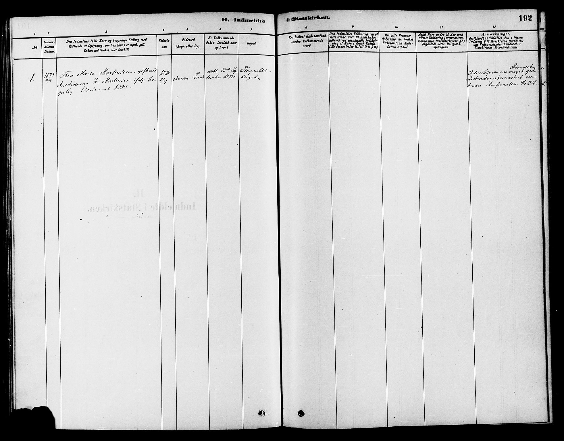 Søndre Land prestekontor, SAH/PREST-122/K/L0002: Parish register (official) no. 2, 1878-1894, p. 192