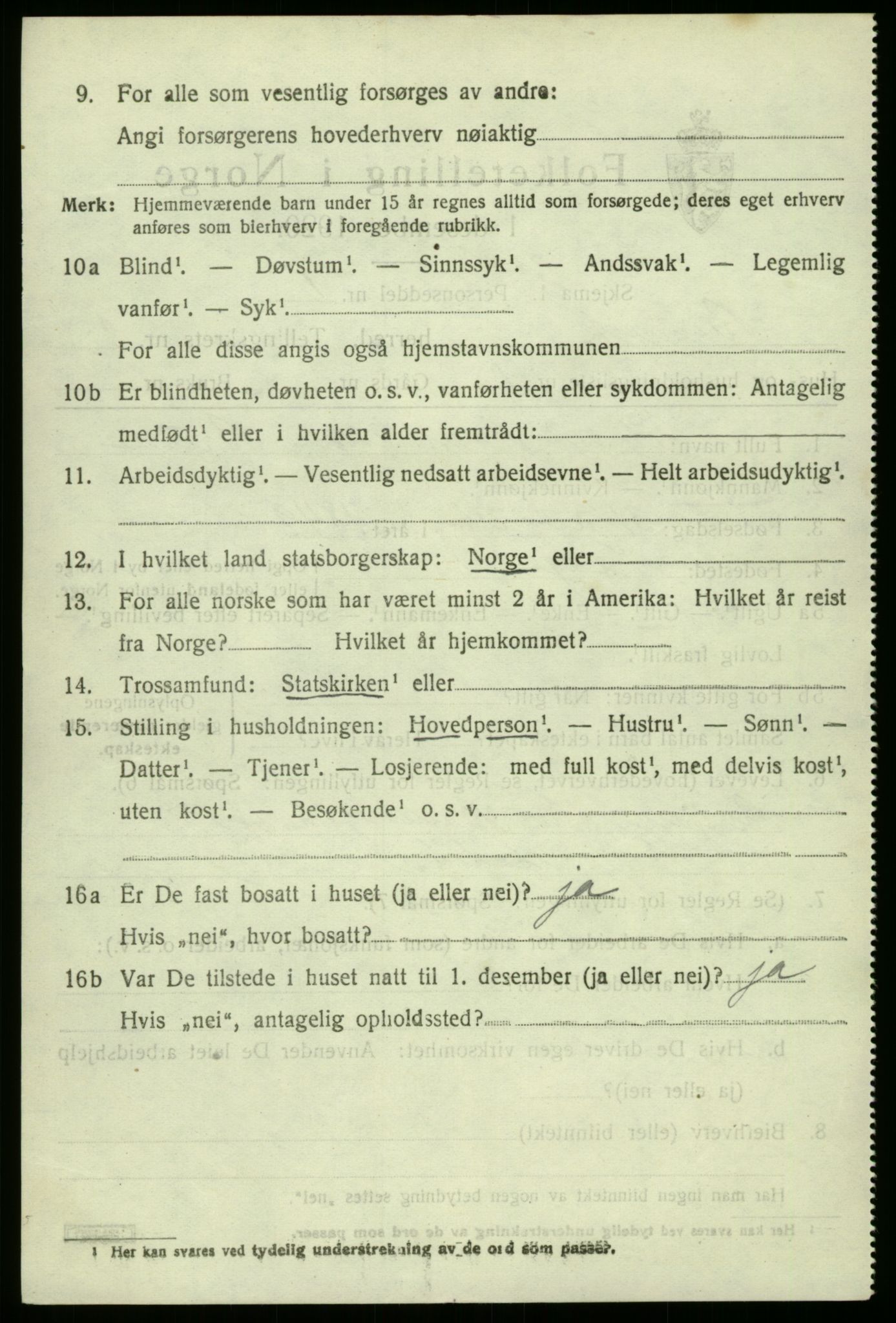 SAB, 1920 census for Bruvik, 1920, p. 5015