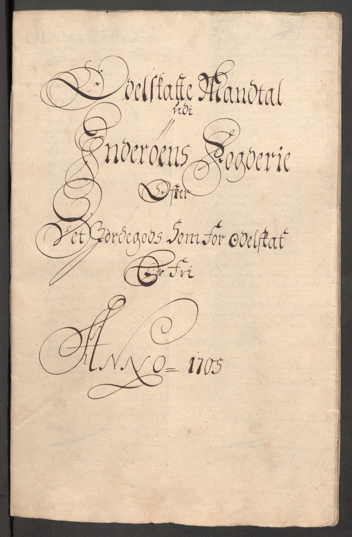 Rentekammeret inntil 1814, Reviderte regnskaper, Fogderegnskap, AV/RA-EA-4092/R63/L4314: Fogderegnskap Inderøy, 1705, p. 190