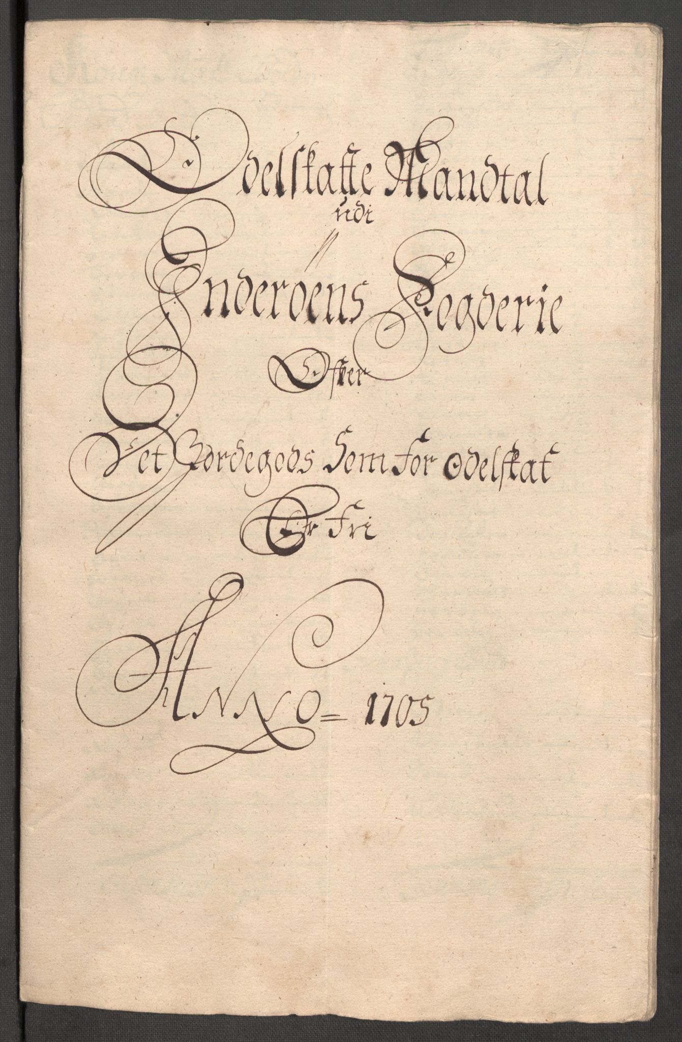 Rentekammeret inntil 1814, Reviderte regnskaper, Fogderegnskap, RA/EA-4092/R63/L4314: Fogderegnskap Inderøy, 1705, p. 190