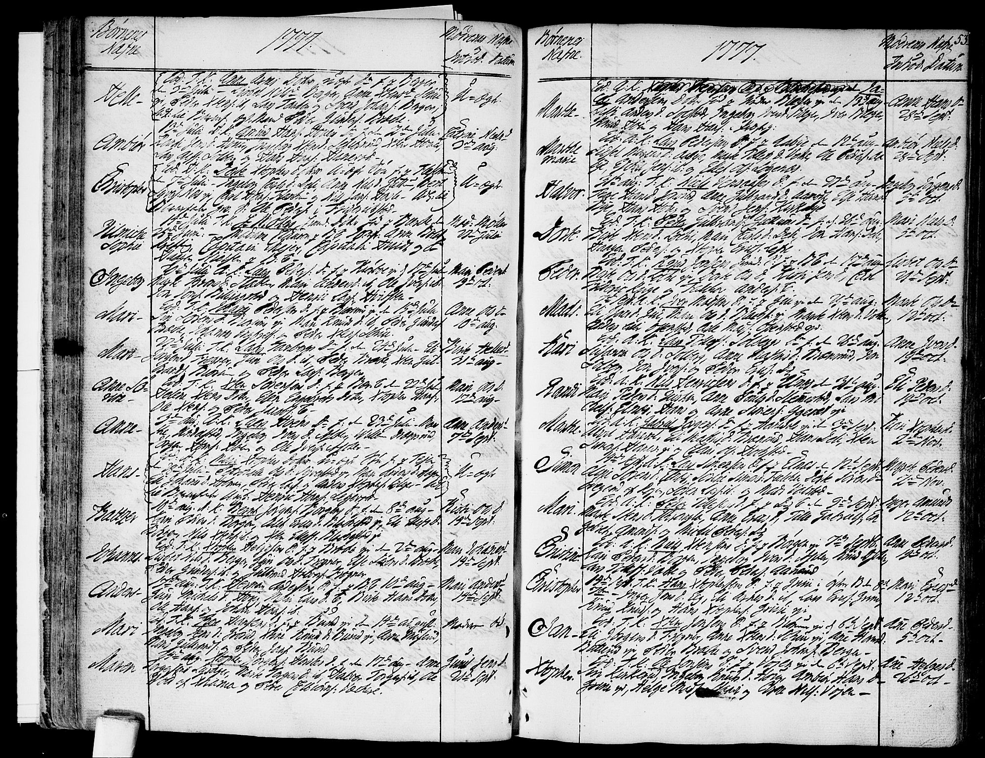 Asker prestekontor Kirkebøker, AV/SAO-A-10256a/F/Fa/L0003: Parish register (official) no. I 3, 1767-1807, p. 53