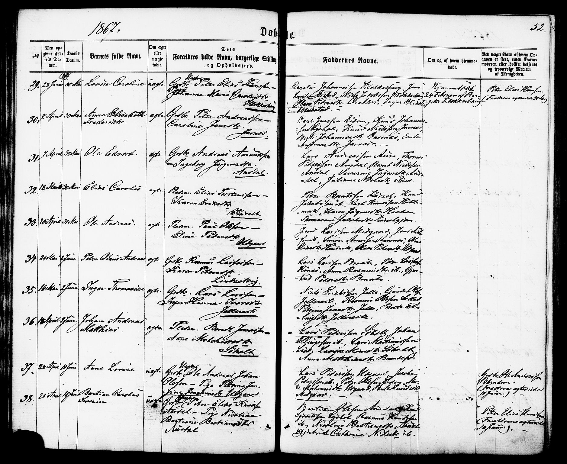Ministerialprotokoller, klokkerbøker og fødselsregistre - Møre og Romsdal, AV/SAT-A-1454/522/L0314: Parish register (official) no. 522A09, 1863-1877, p. 52