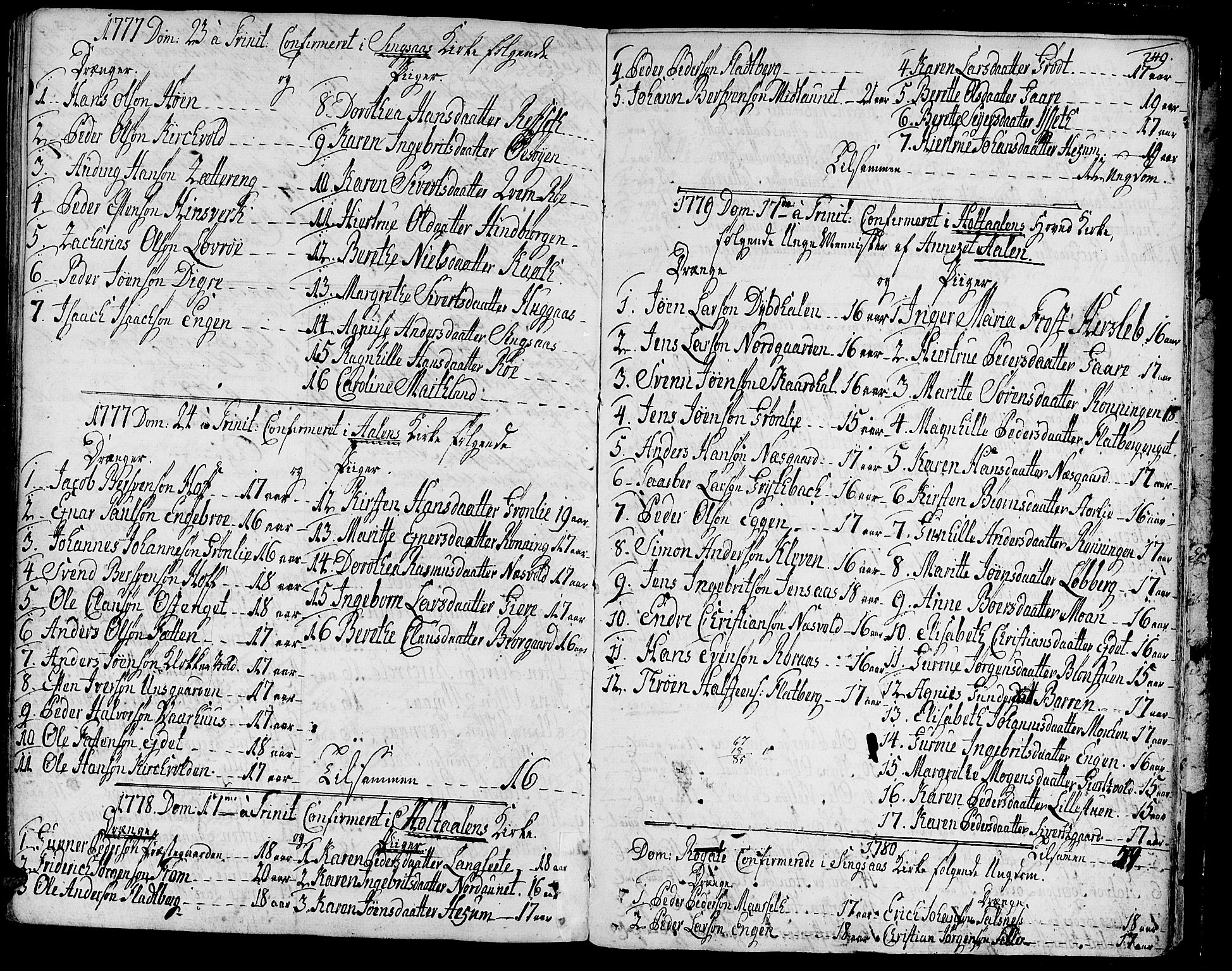 Ministerialprotokoller, klokkerbøker og fødselsregistre - Sør-Trøndelag, SAT/A-1456/685/L0952: Parish register (official) no. 685A01, 1745-1804, p. 249