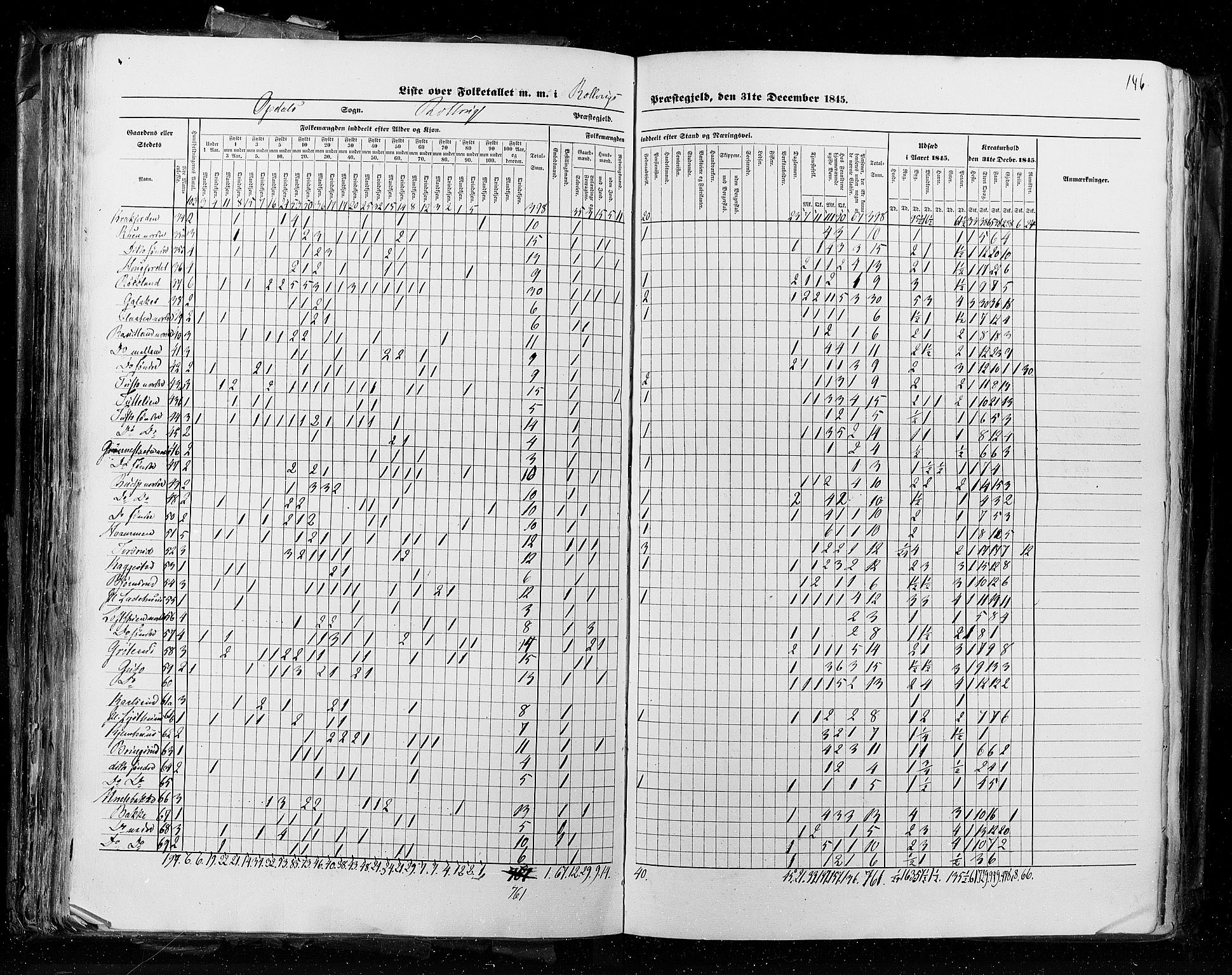 RA, Census 1845, vol. 4: Buskerud amt og Jarlsberg og Larvik amt, 1845, p. 146