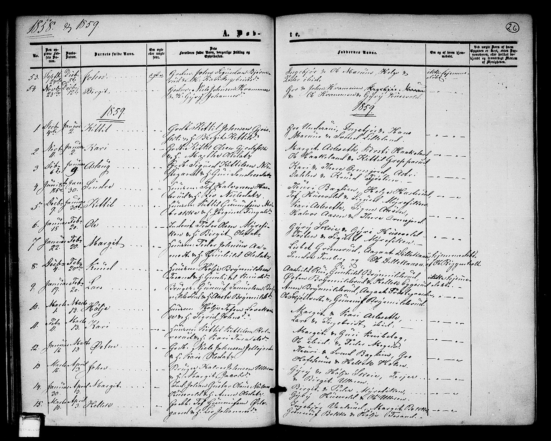 Tinn kirkebøker, SAKO/A-308/G/Ga/L0002: Parish register (copy) no. I 2, 1851-1883, p. 26