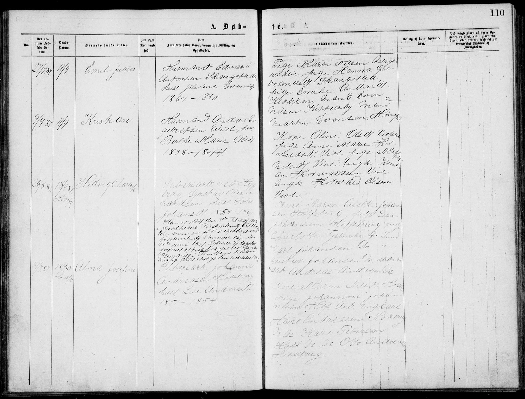 Norderhov kirkebøker, AV/SAKO-A-237/G/Gb/L0001: Parish register (copy) no. II 1, 1876-1899, p. 110