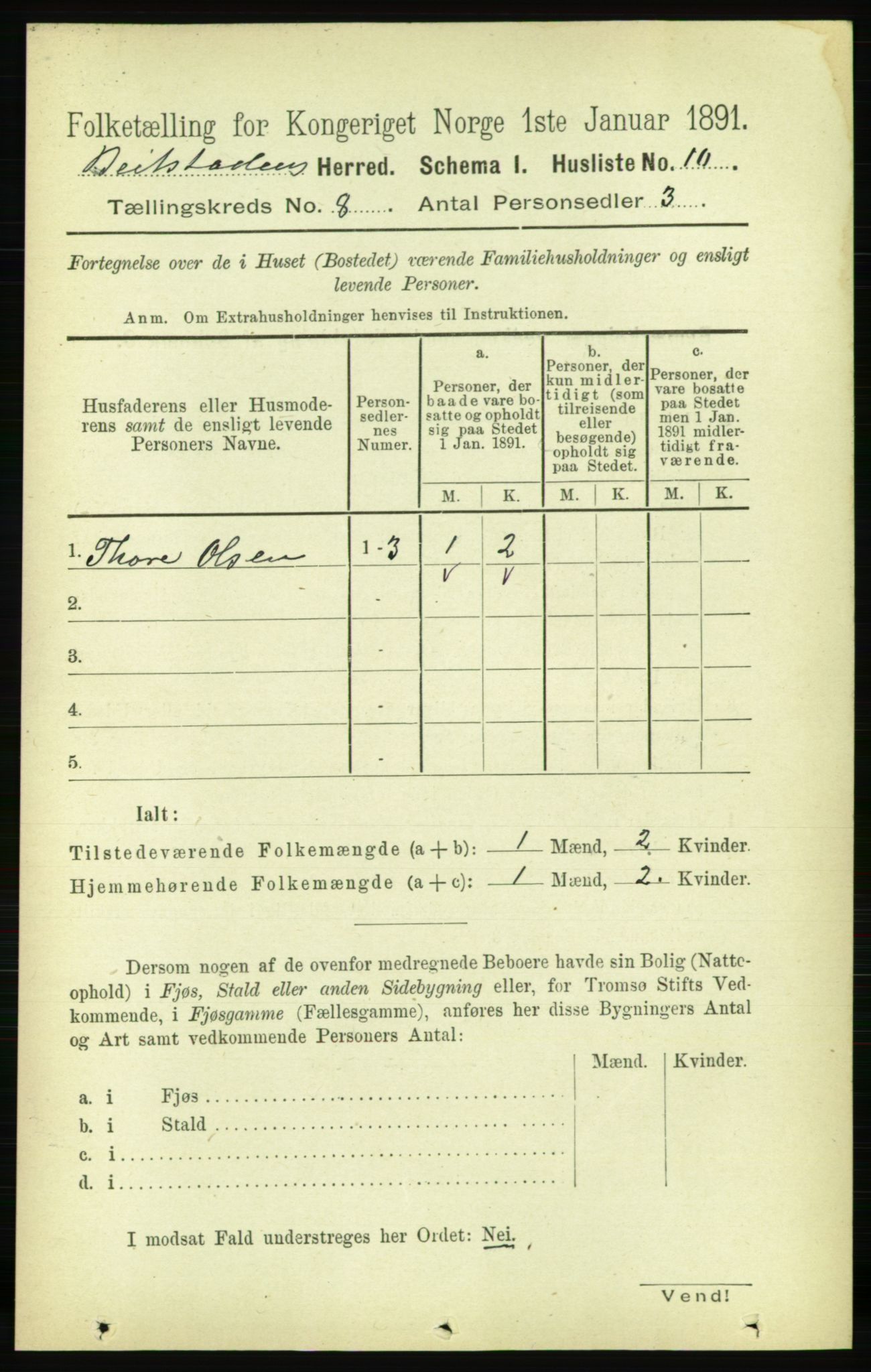 RA, 1891 census for 1727 Beitstad, 1891, p. 2131