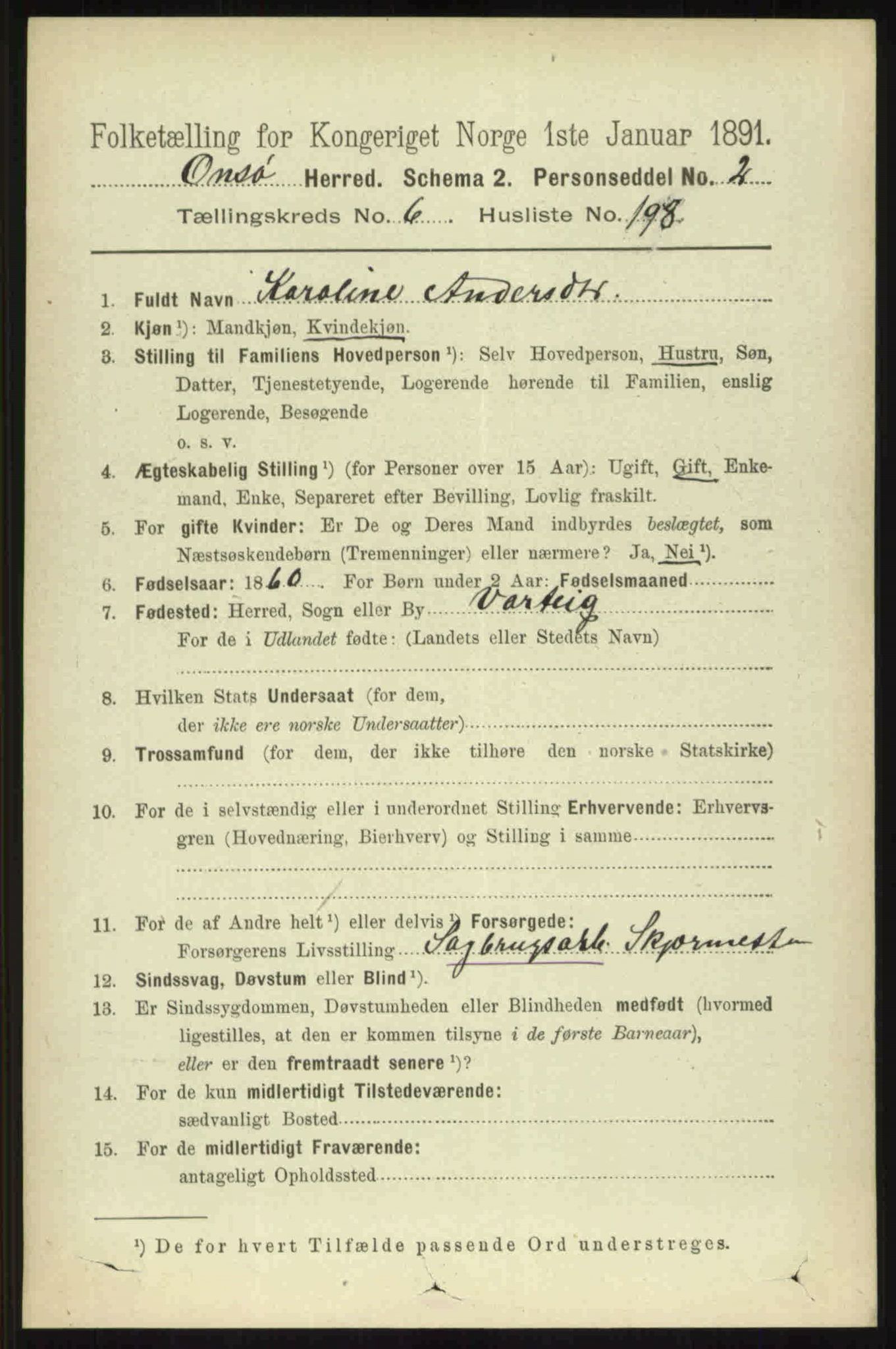 RA, 1891 census for 0134 Onsøy, 1891, p. 6352