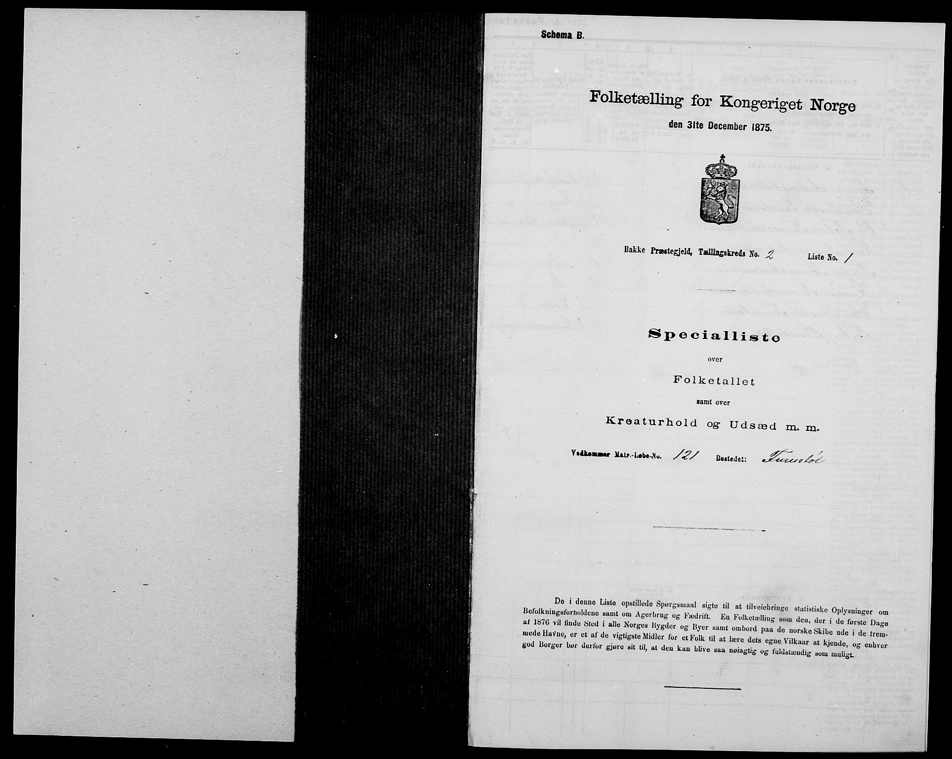 SAK, 1875 census for 1045P Bakke, 1875, p. 148