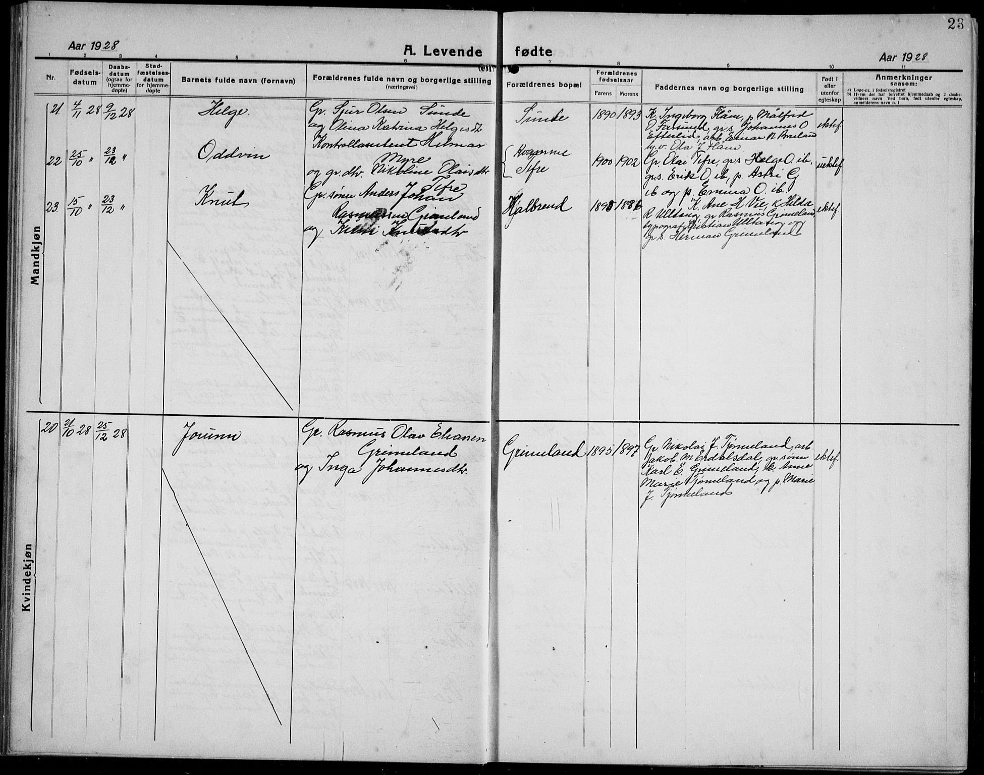 Førde sokneprestembete, SAB/A-79901/H/Hab/Haba/L0004: Parish register (copy) no. A 4, 1924-1941, p. 23