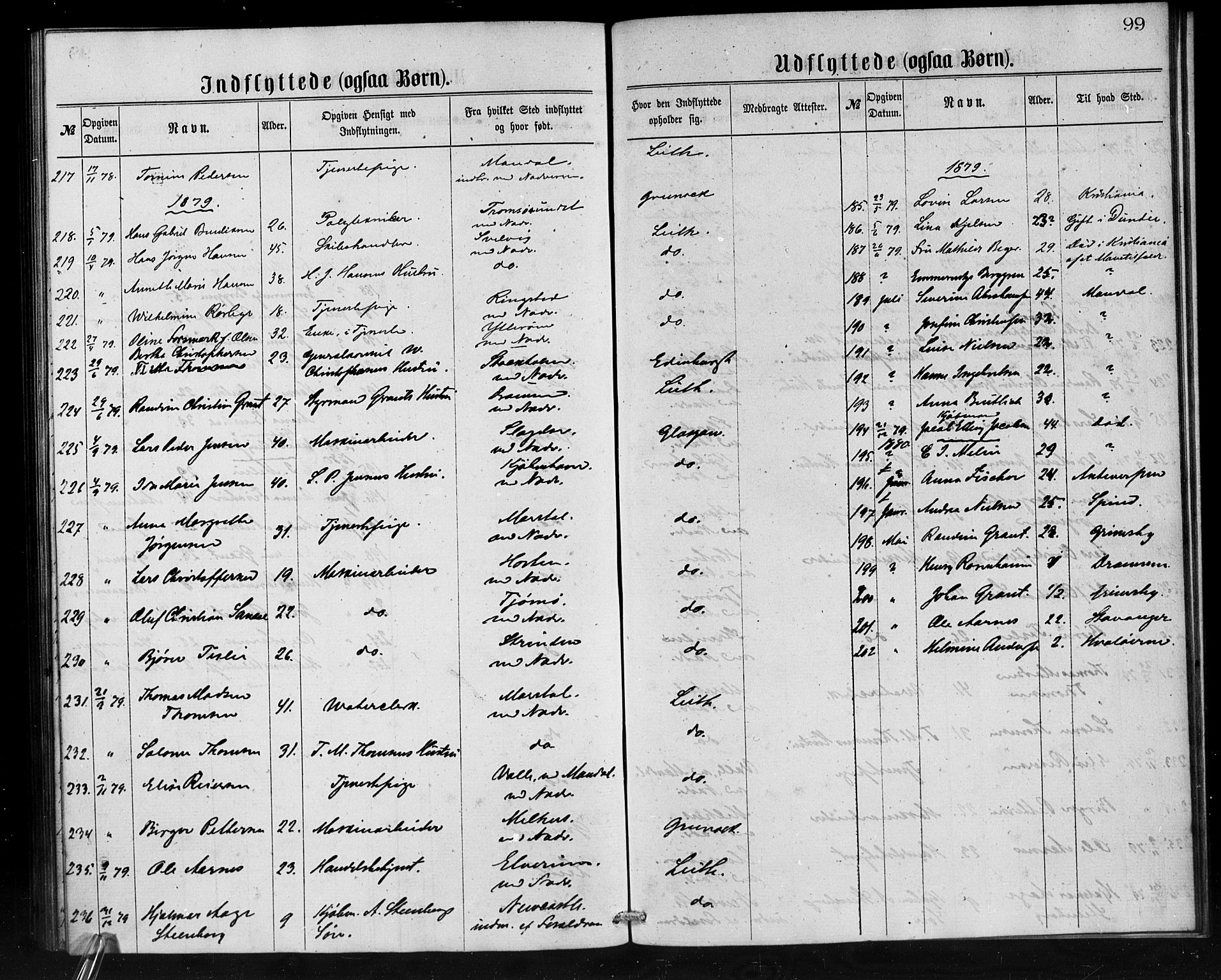 Den norske sjømannsmisjon i utlandet/Skotske havner (Leith, Glasgow), SAB/SAB/PA-0100/H/Ha/Haa/L0001: Parish register (official) no. A 1, 1865-1880, p. 99