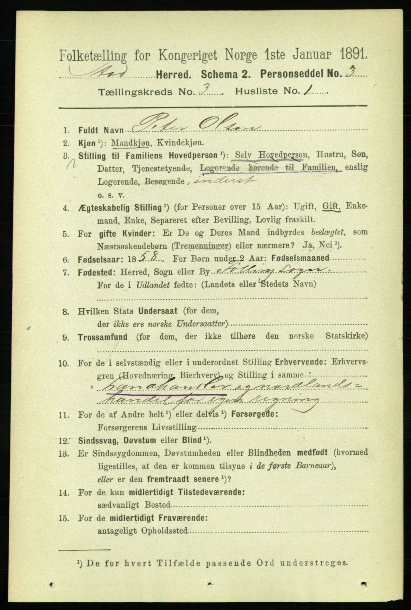 RA, 1891 census for 1734 Stod, 1891, p. 1320