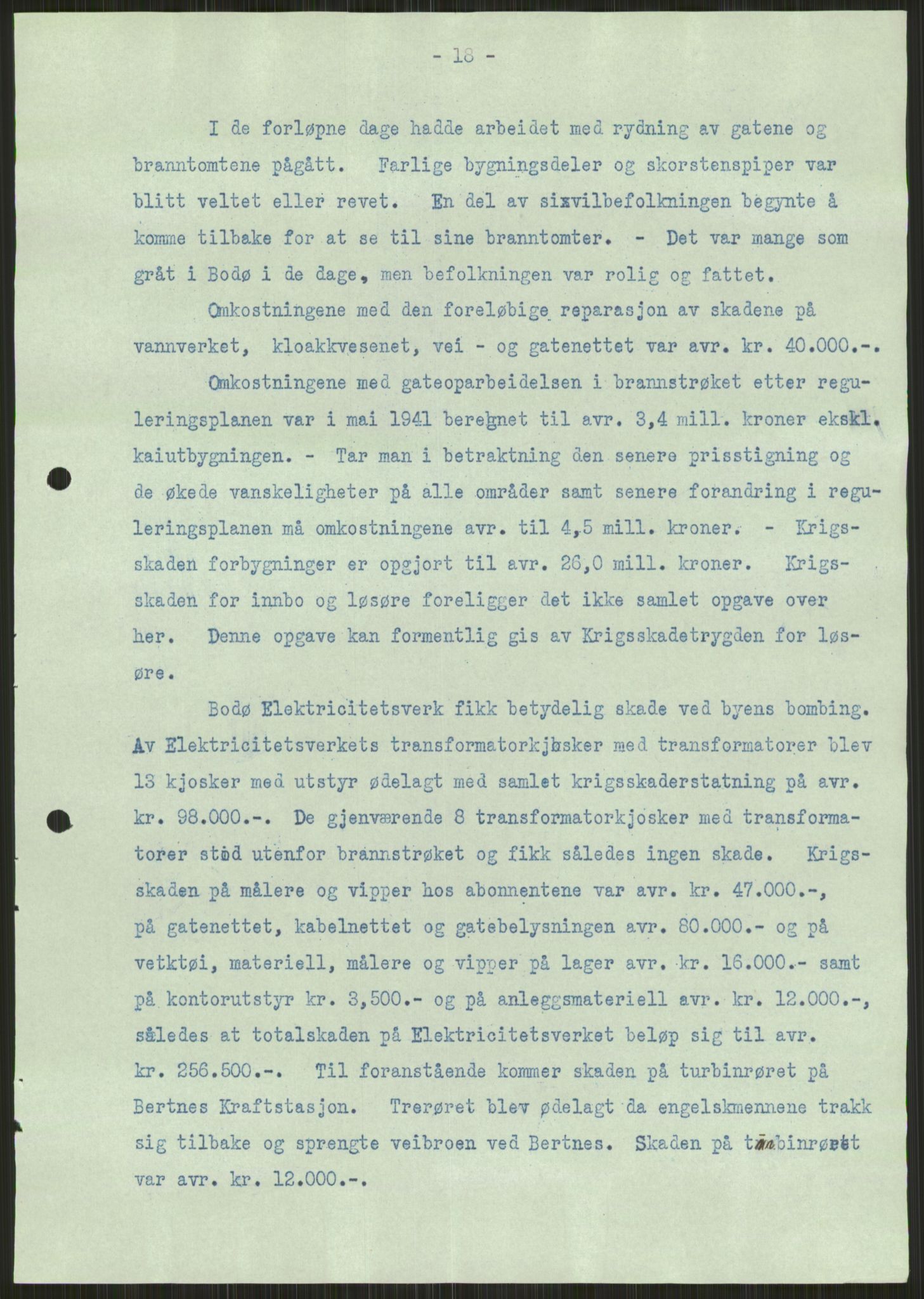 Forsvaret, Forsvarets krigshistoriske avdeling, AV/RA-RAFA-2017/Y/Ya/L0017: II-C-11-31 - Fylkesmenn.  Rapporter om krigsbegivenhetene 1940., 1940, p. 98