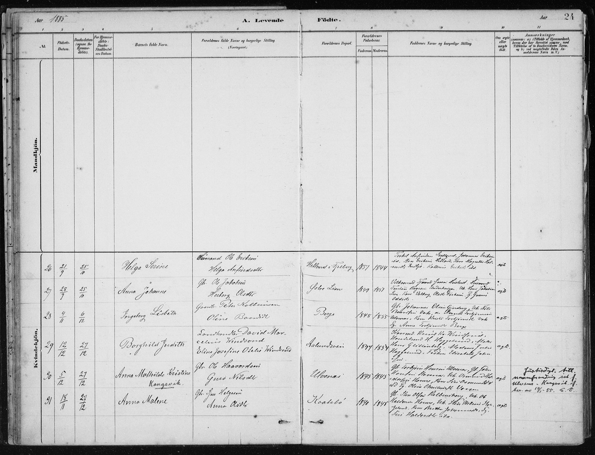 Fjelberg sokneprestembete, AV/SAB-A-75201/H/Haa: Parish register (official) no. D 1, 1879-1918, p. 24