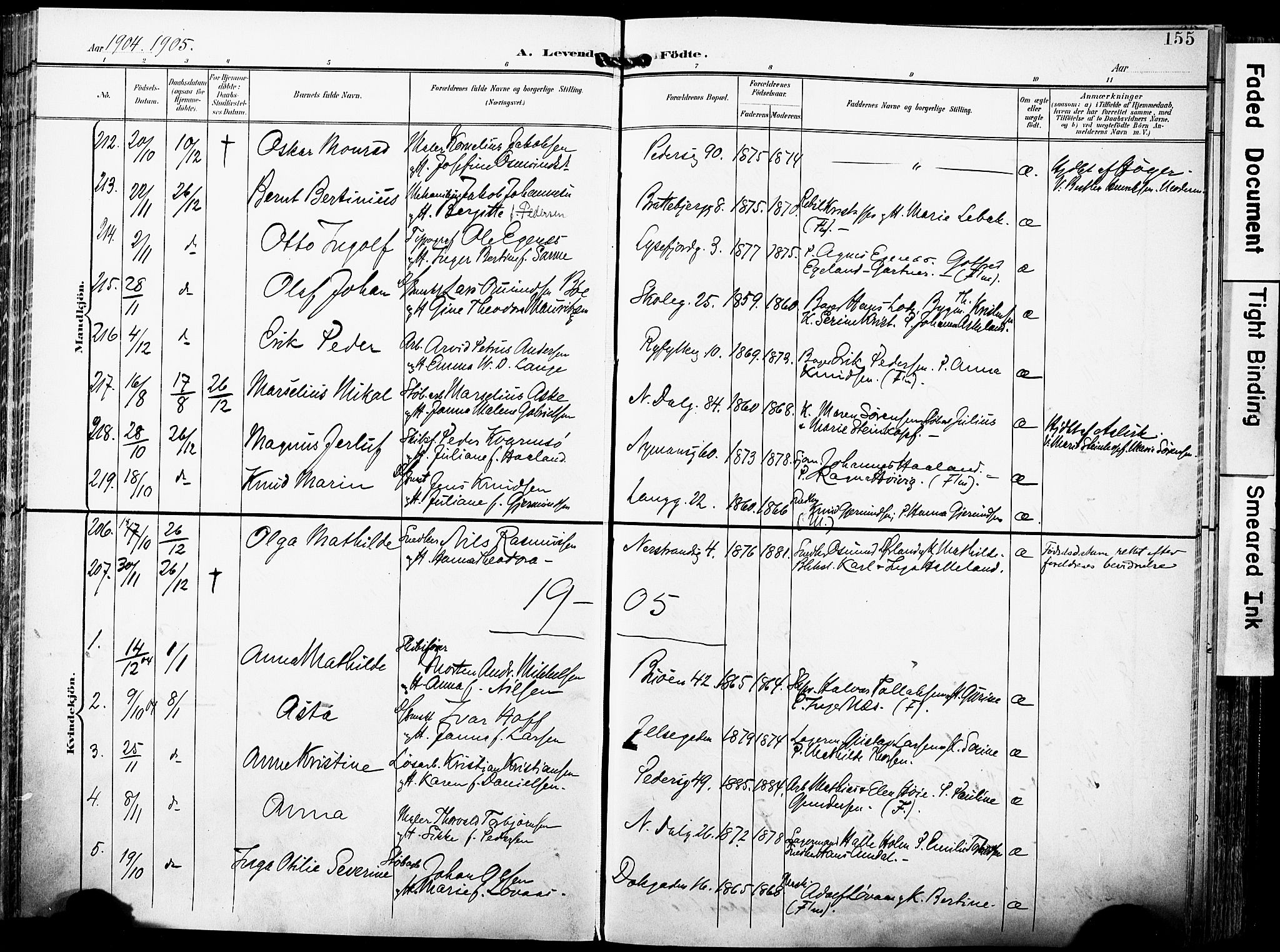 St. Johannes sokneprestkontor, AV/SAST-A-101814/001/30/30BA/L0007: Parish register (official) no. A 7, 1900-1910, p. 155