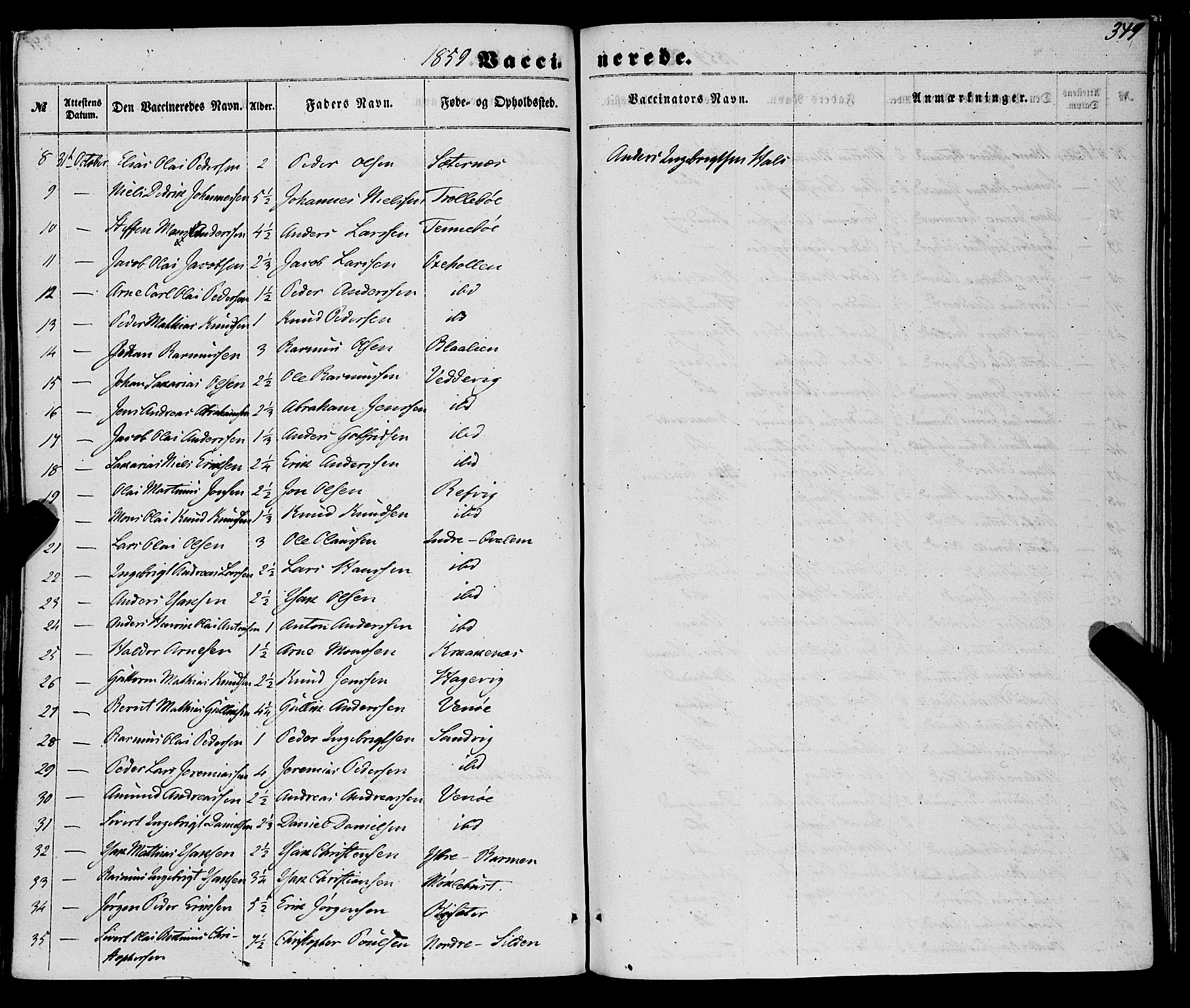 Selje sokneprestembete, AV/SAB-A-99938/H/Ha/Haa/Haaa: Parish register (official) no. A 11, 1858-1870, p. 349