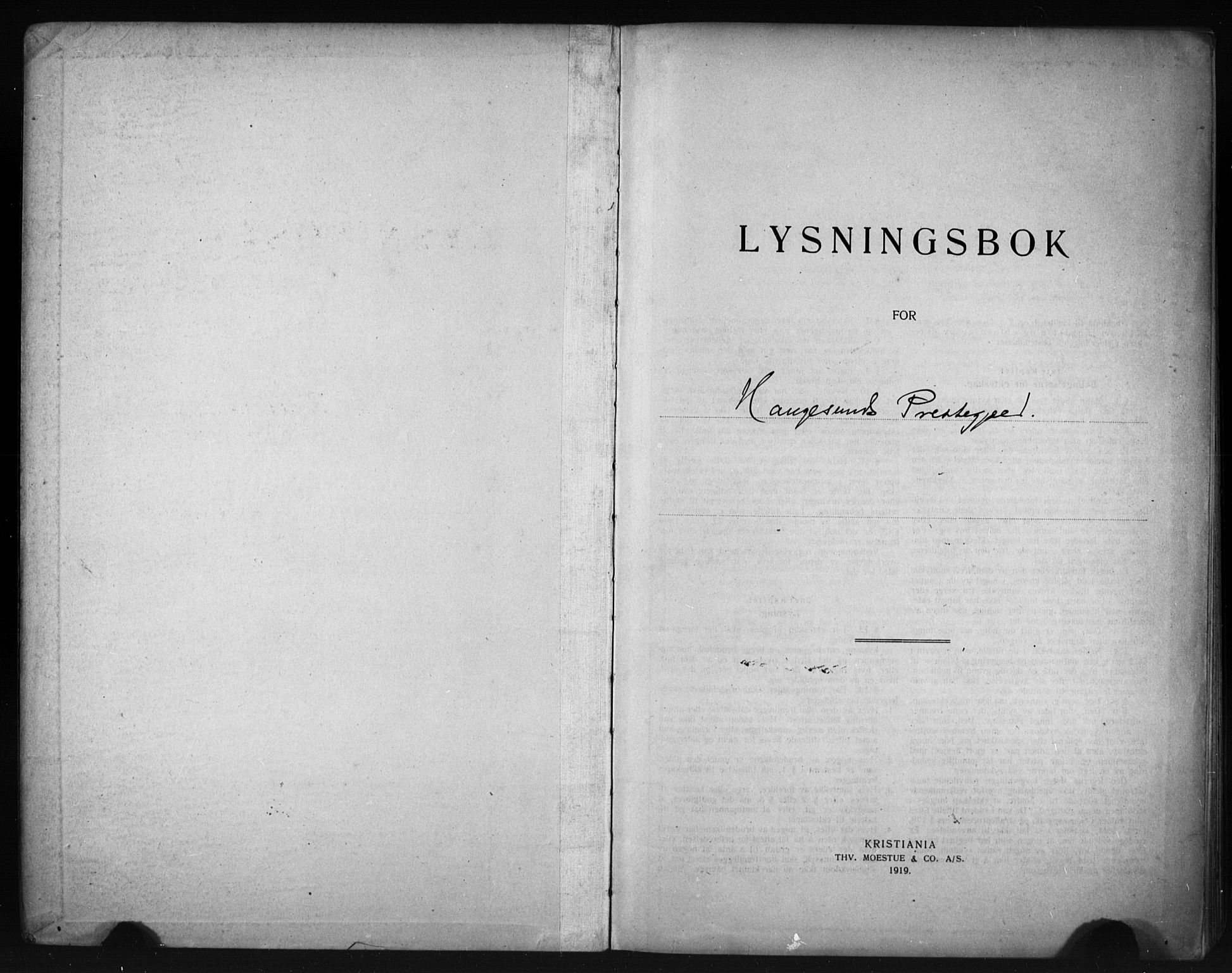 Haugesund sokneprestkontor, SAST/A -101863/I/Ie/L0004: Banns register no. VIII 4, 1919-1926