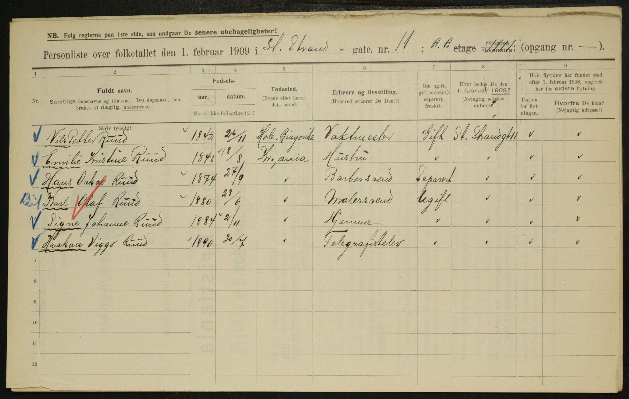 OBA, Municipal Census 1909 for Kristiania, 1909, p. 24201