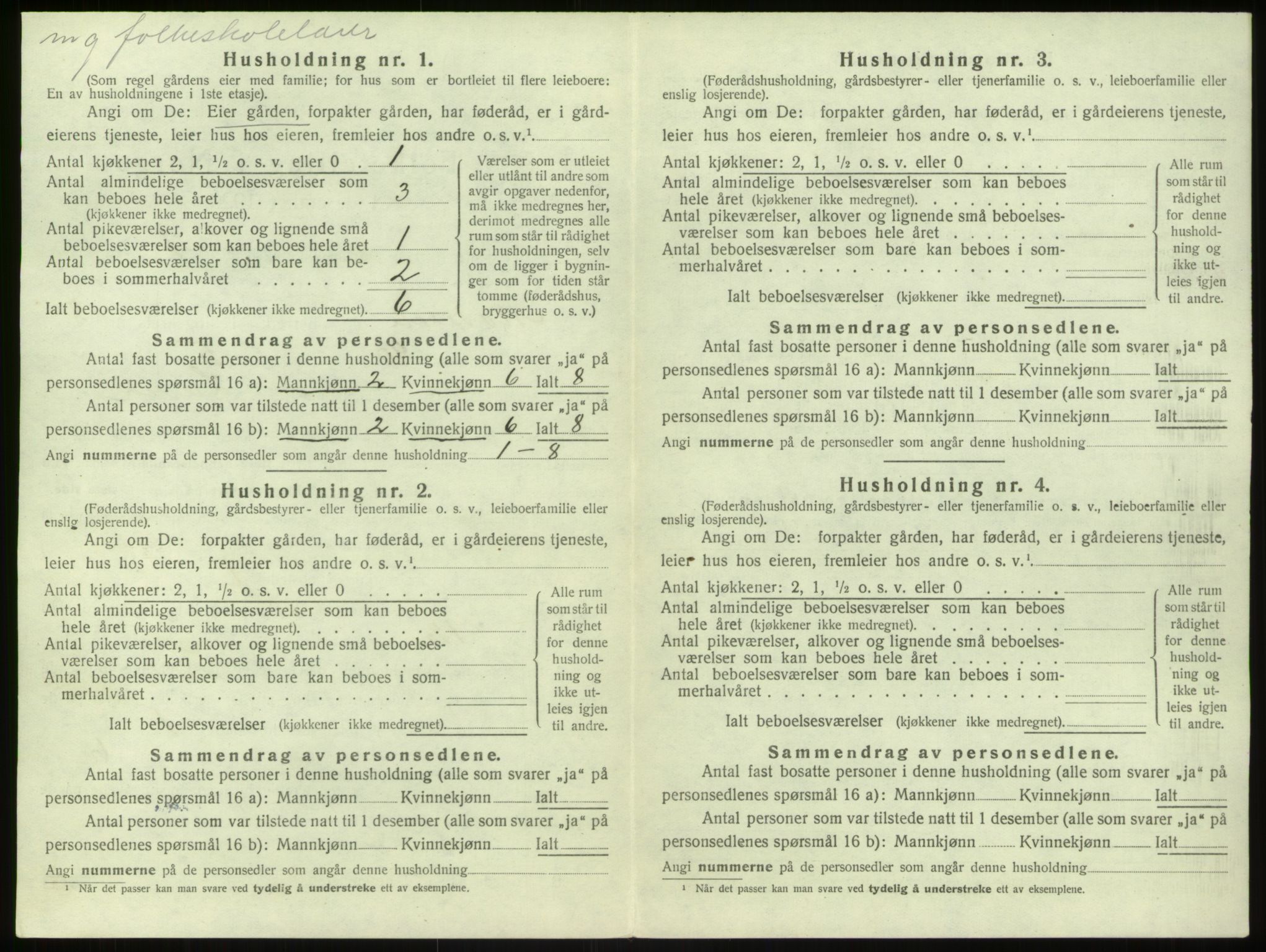 SAB, 1920 census for Modalen, 1920, p. 221