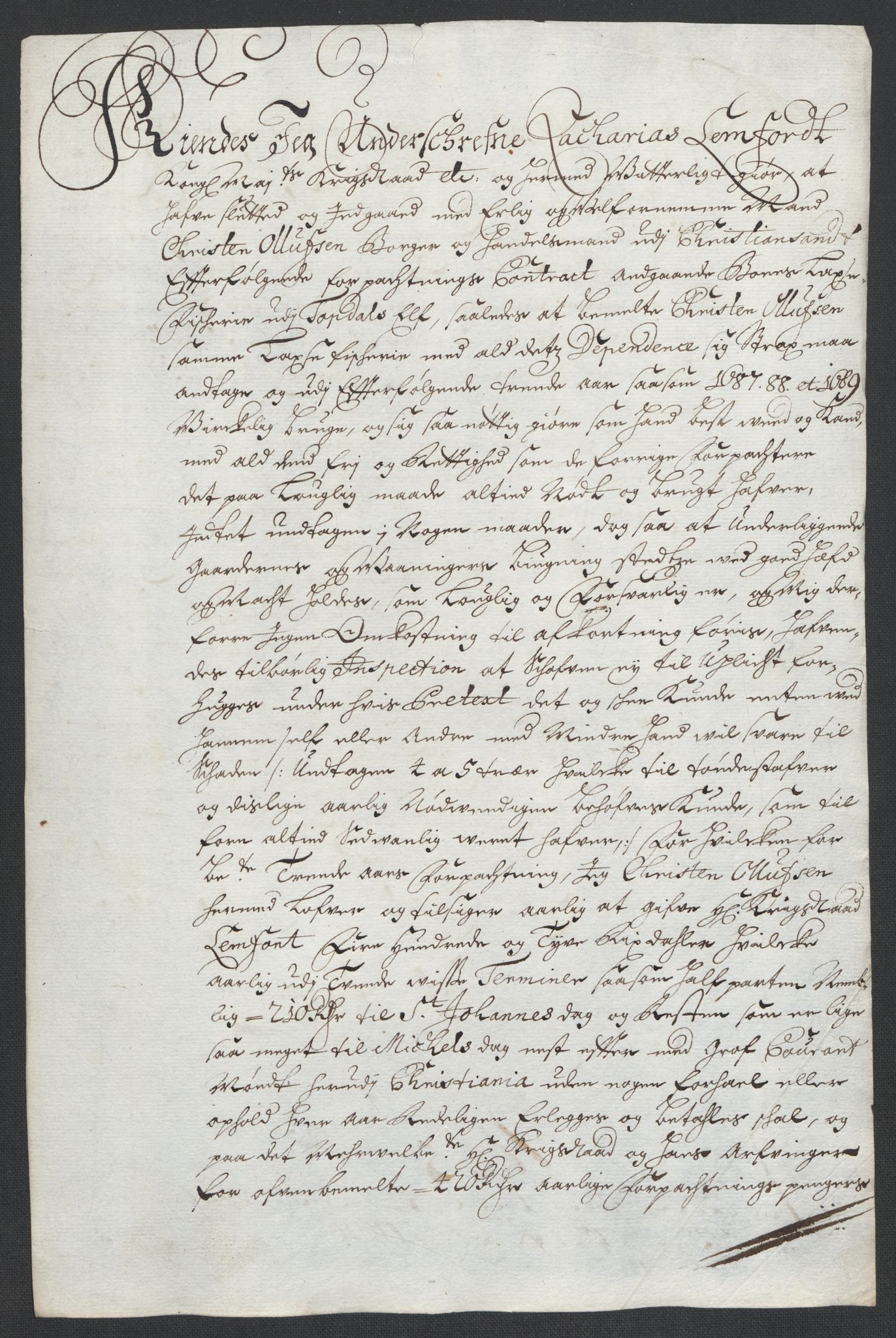 Rentekammeret inntil 1814, Reviderte regnskaper, Fogderegnskap, RA/EA-4092/R43/L2546: Fogderegnskap Lista og Mandal, 1696-1697, p. 34