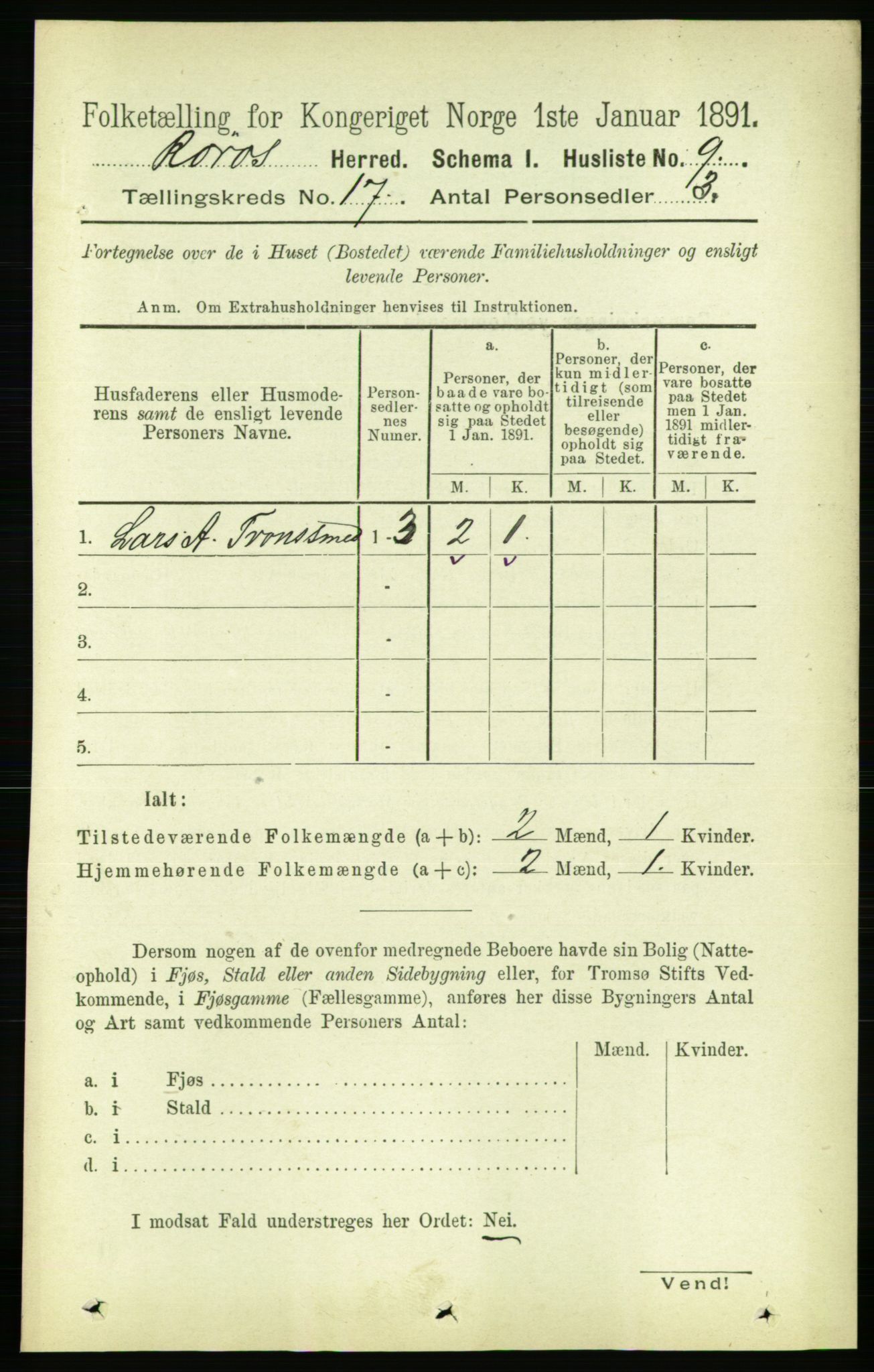 RA, 1891 census for 1640 Røros, 1891, p. 4257