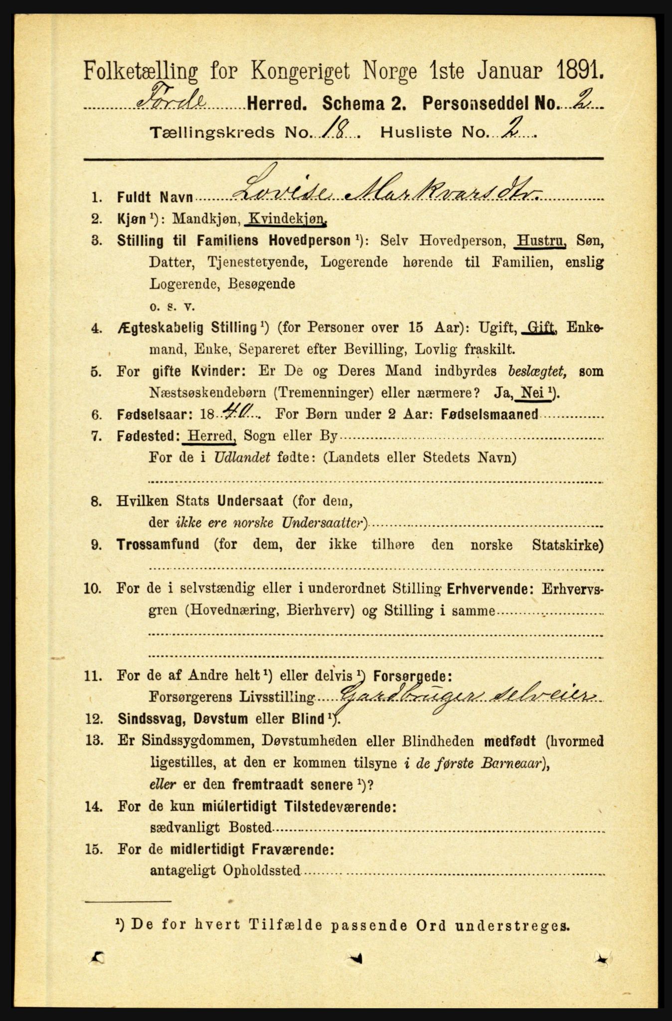 RA, 1891 census for 1432 Førde, 1891, p. 6377