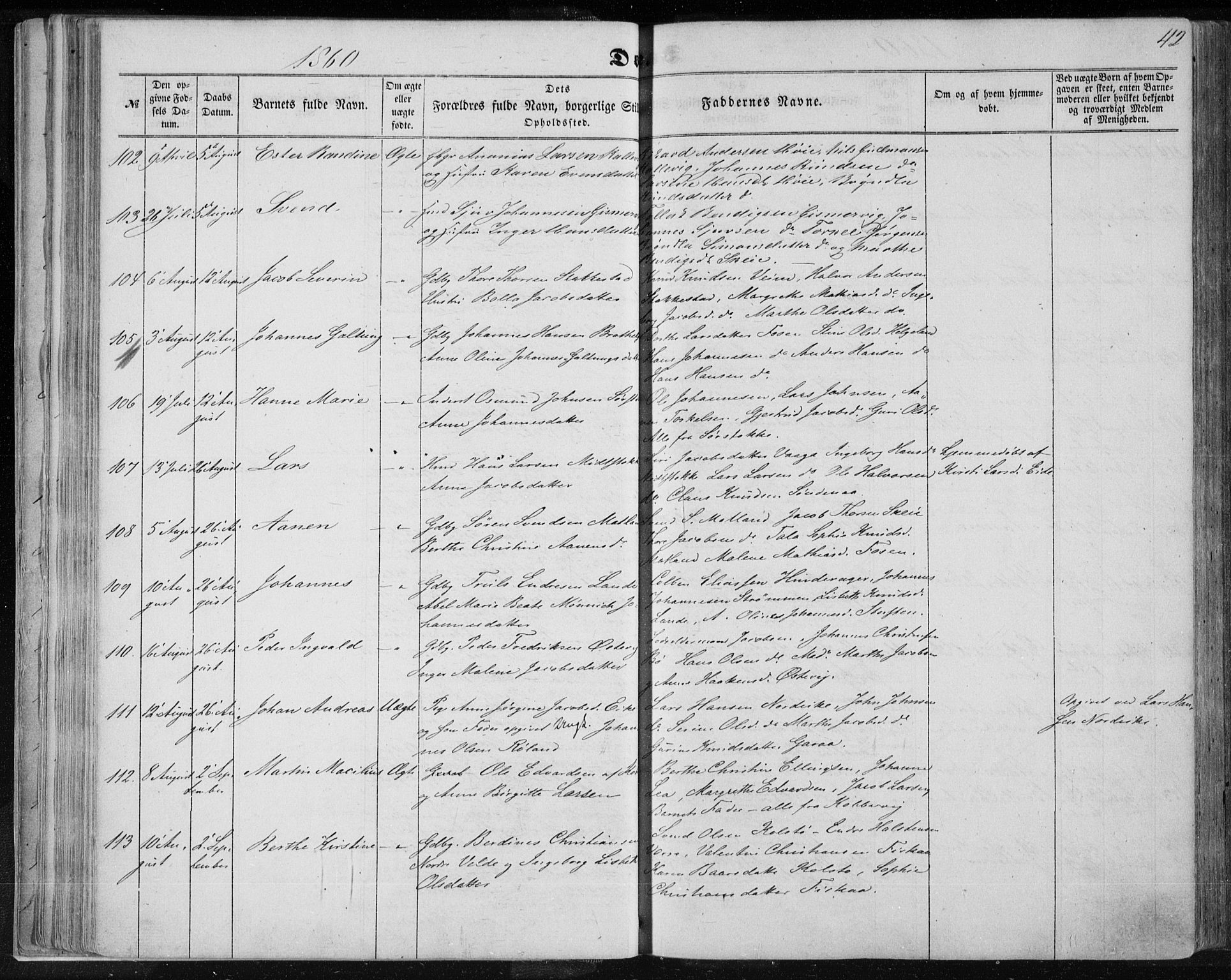 Avaldsnes sokneprestkontor, AV/SAST-A -101851/H/Ha/Haa/L0010: Parish register (official) no. A 10, 1857-1876, p. 42