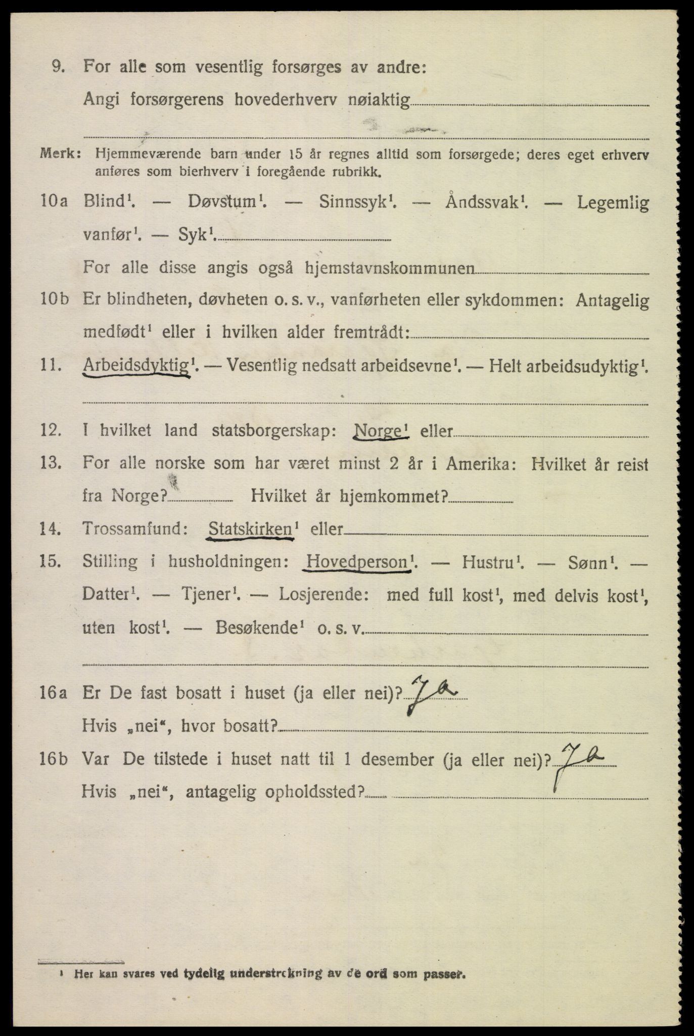 SAK, 1920 census for Åseral, 1920, p. 2451