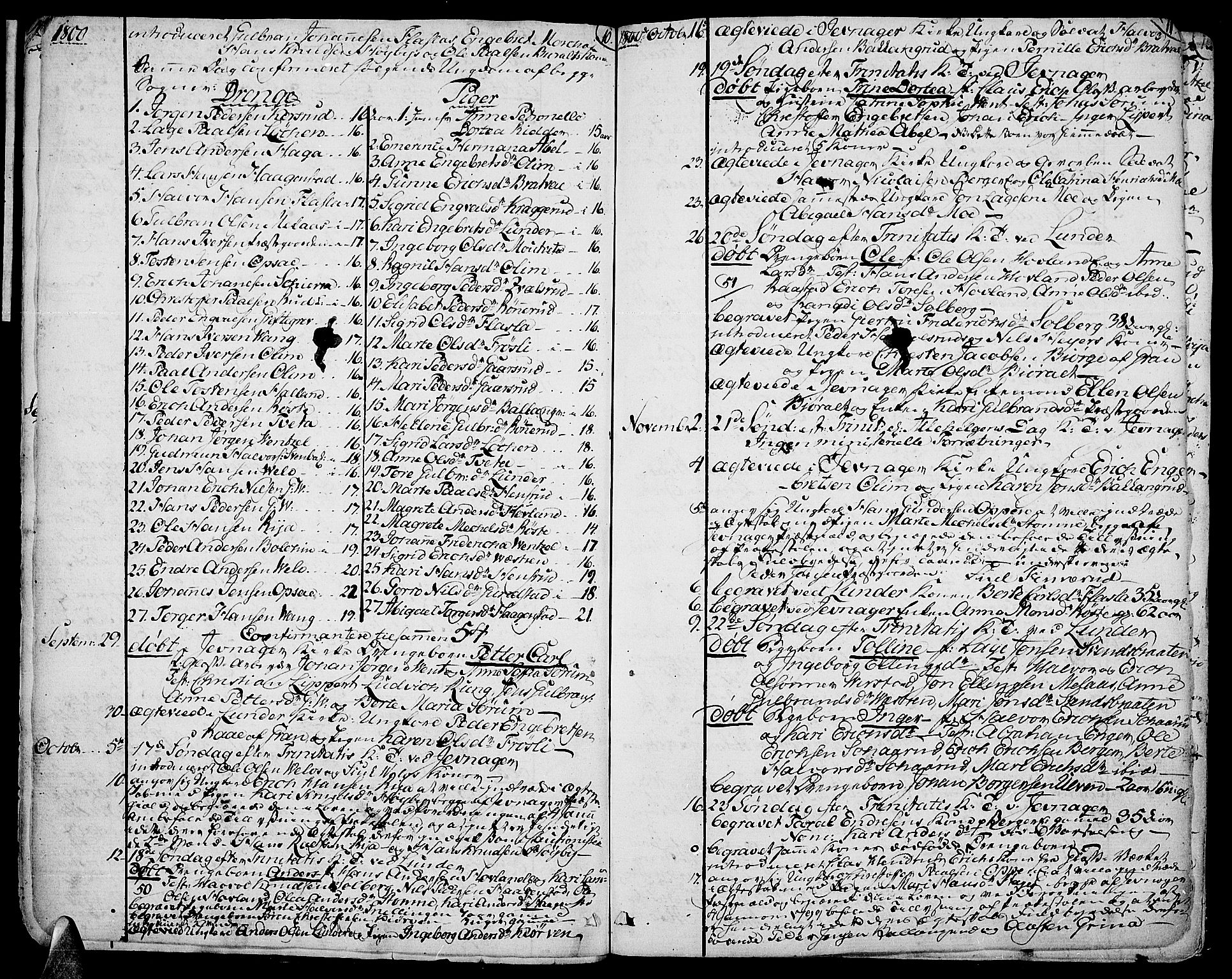 Jevnaker prestekontor, SAH/PREST-116/H/Ha/Haa/L0004: Parish register (official) no. 4, 1800-1861, p. 10-11