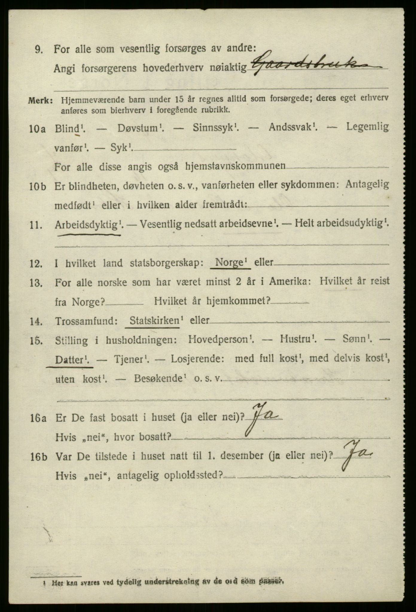 SAB, 1920 census for Gloppen, 1920, p. 2771