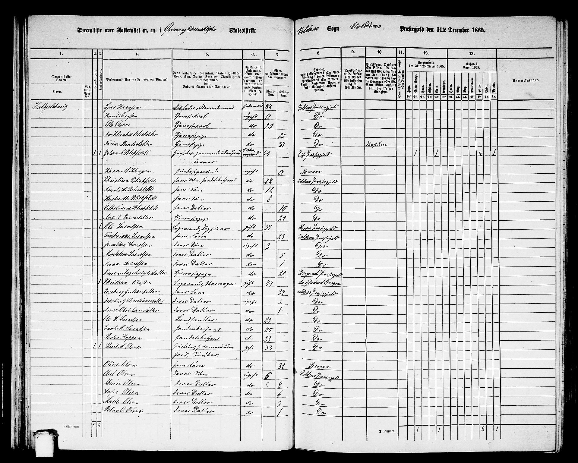 RA, 1865 census for Volda, 1865, p. 32