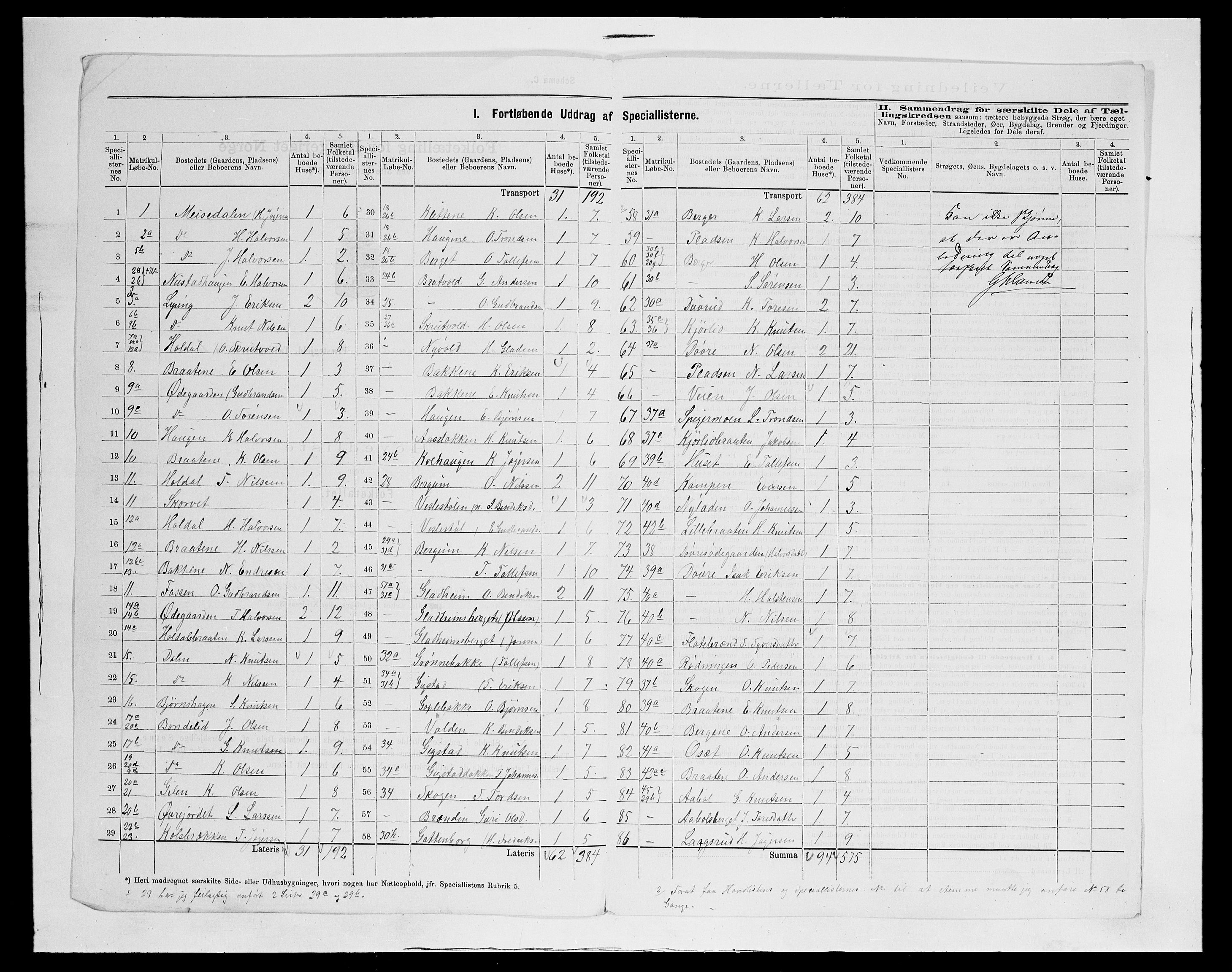 SAH, 1875 census for 0542P Nord-Aurdal, 1875, p. 16